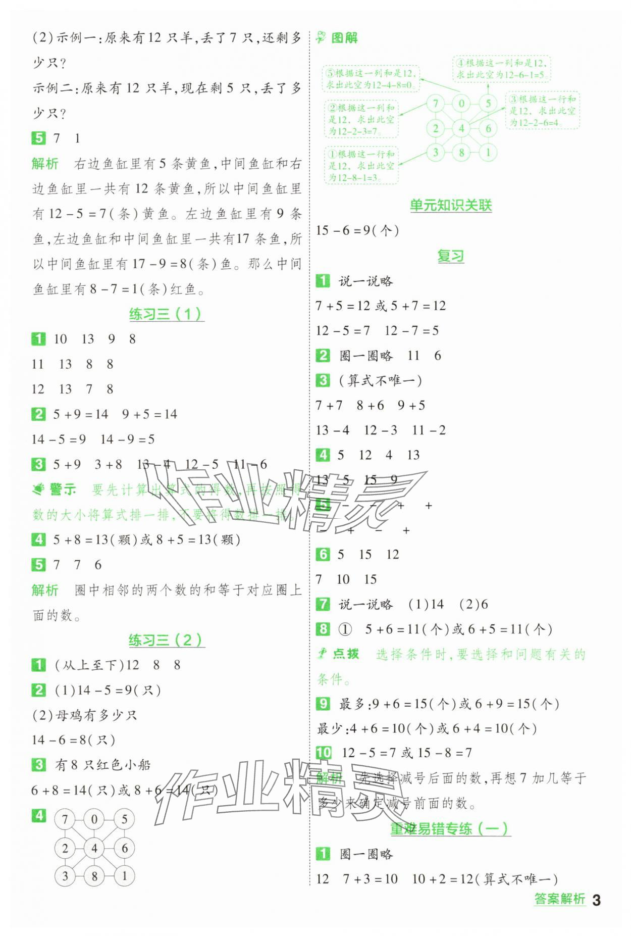 年一遍过一年级数学下册苏教版 第3页