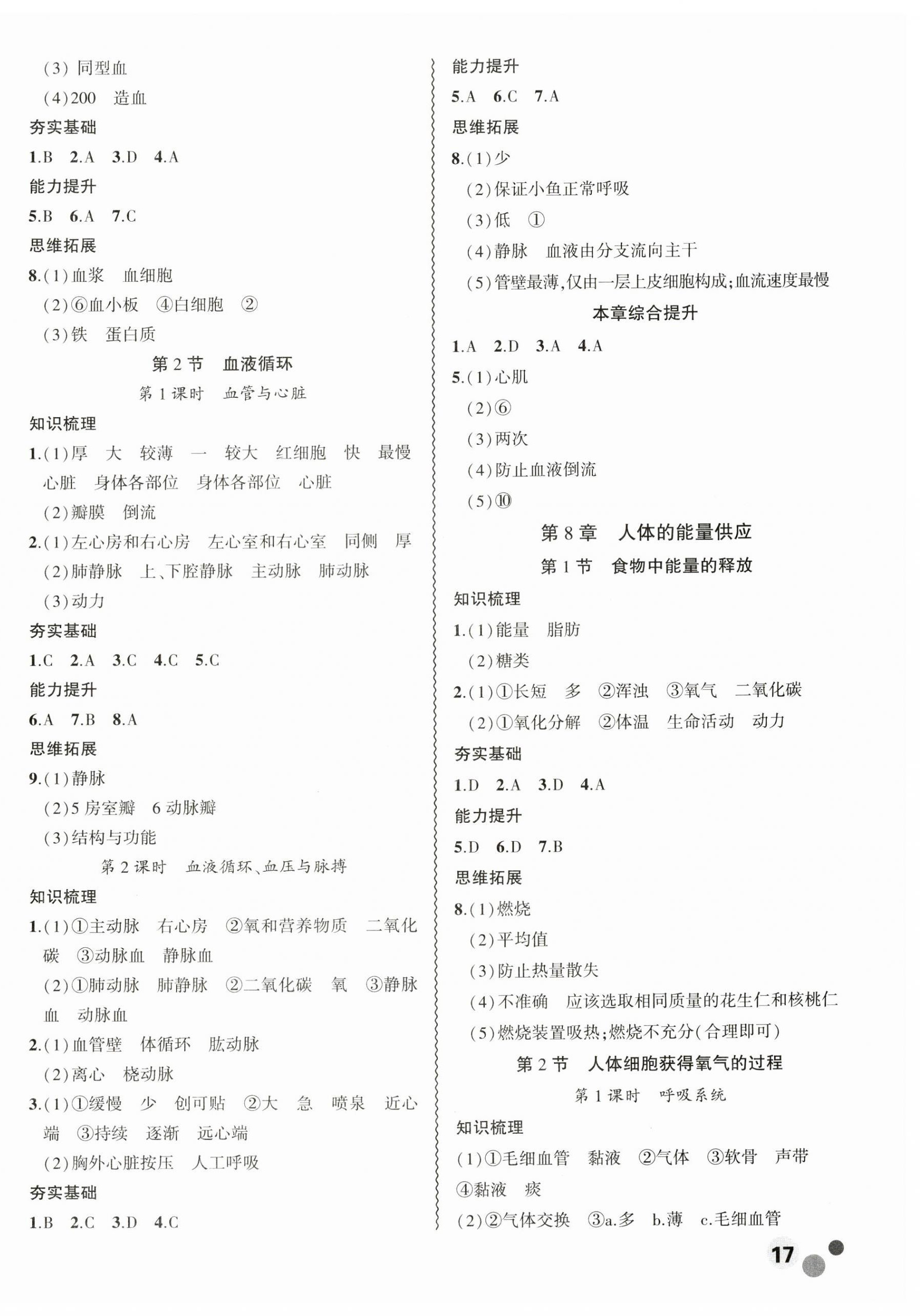 2025年創新課堂創新作業本七年級生物下冊北師大版 第2頁
