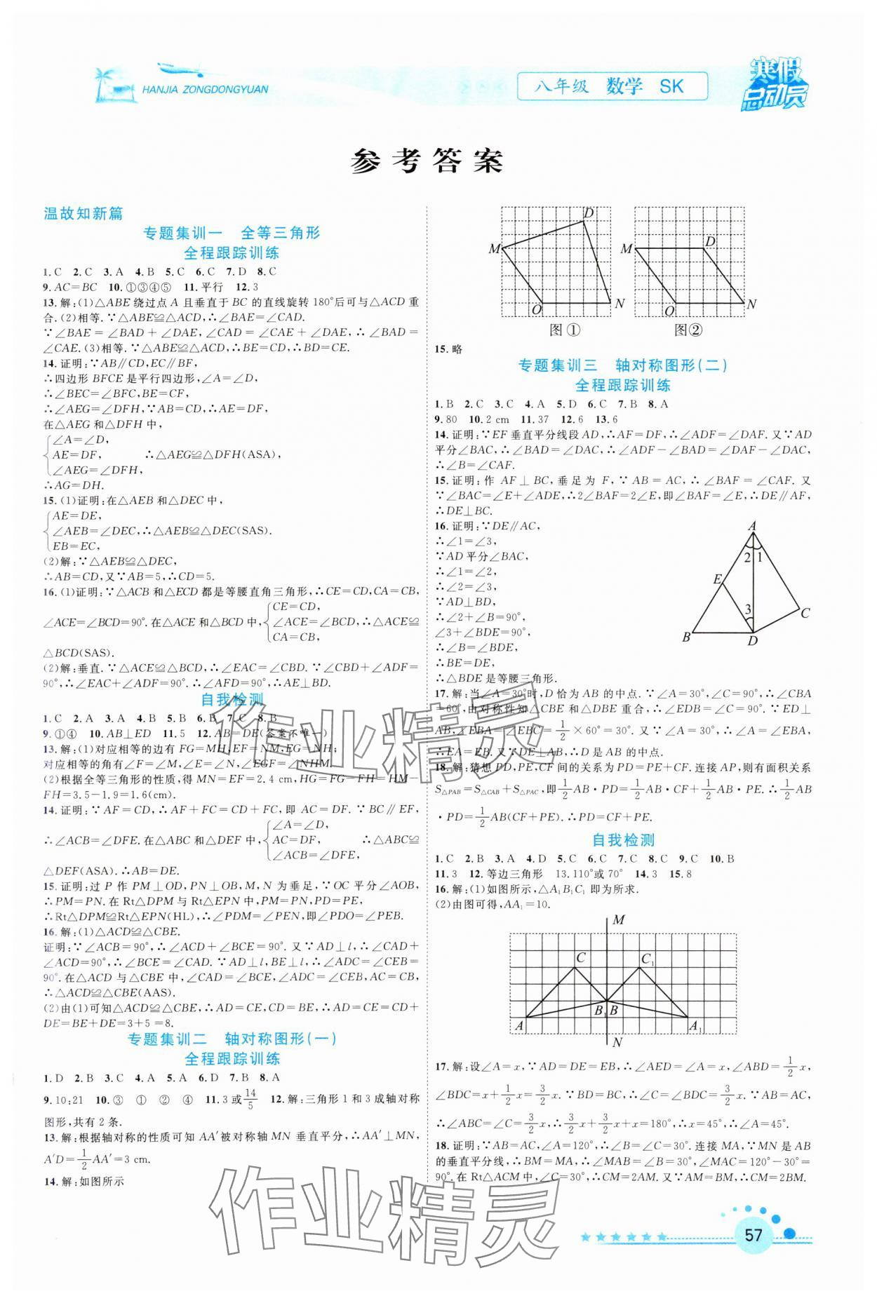 2025年寒假总动员合肥工业大学出版社八年级数学全一册苏科版 第1页