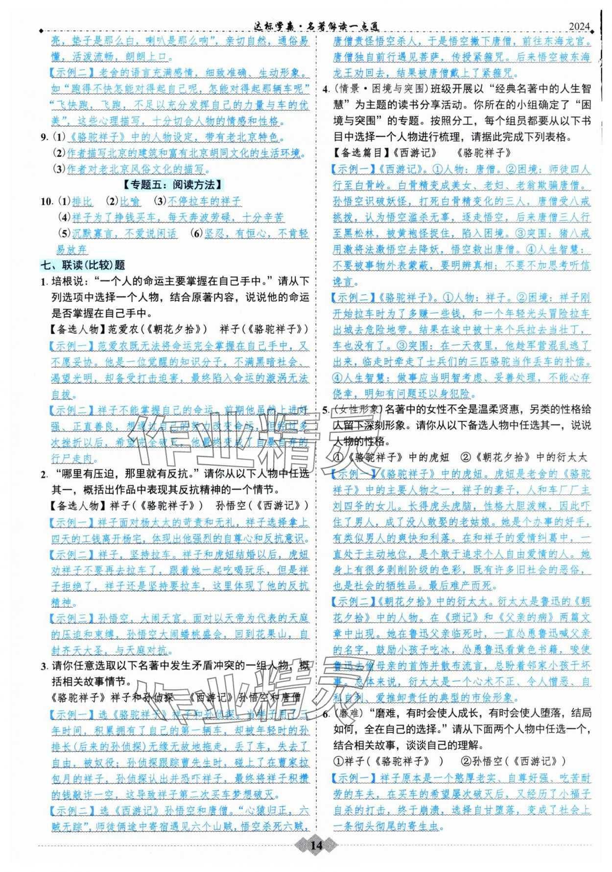 2024年廣東達(dá)標(biāo)學(xué)案名著解讀一點(diǎn)通部編版 第14頁(yè)