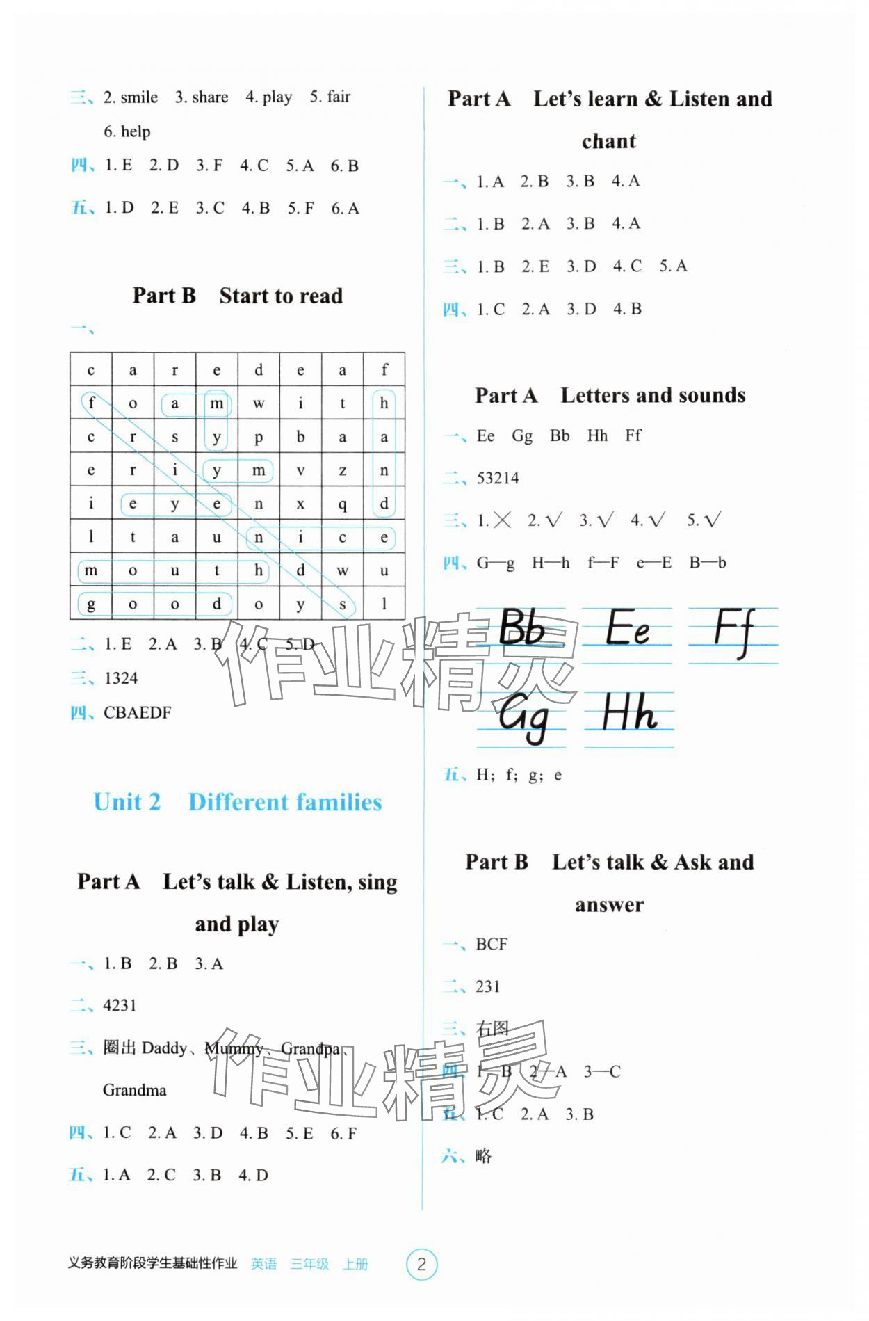 2025年學(xué)生基礎(chǔ)性作業(yè)三年級(jí)英語(yǔ)上冊(cè)人教版&nbsp;參考答案第2頁(yè)