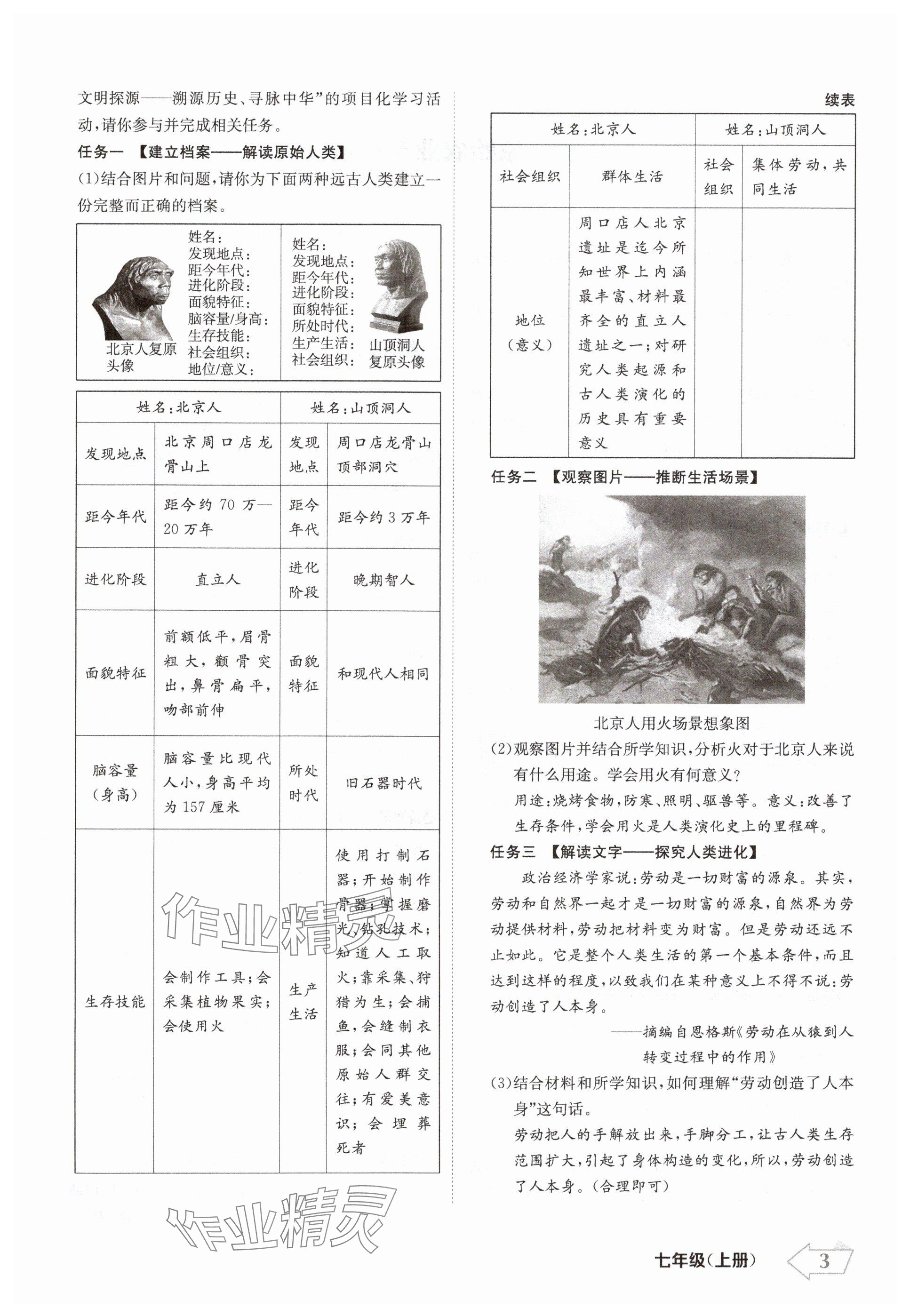 2024年金牌學(xué)練測(cè)七年級(jí)歷史上冊(cè)人教版 參考答案第3頁(yè)