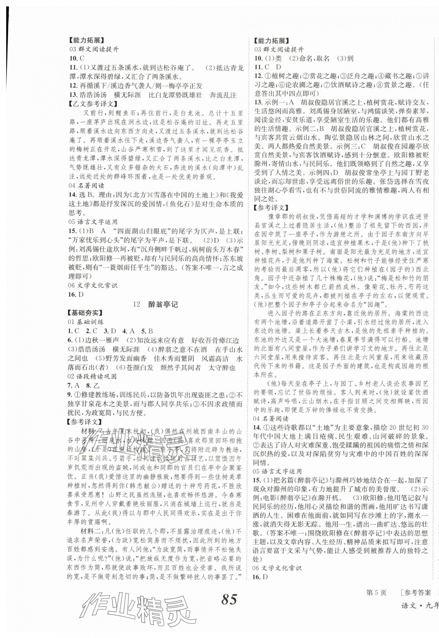 2025年全效学习学业评价方案九年级语文上册人教版&nbsp;第5页