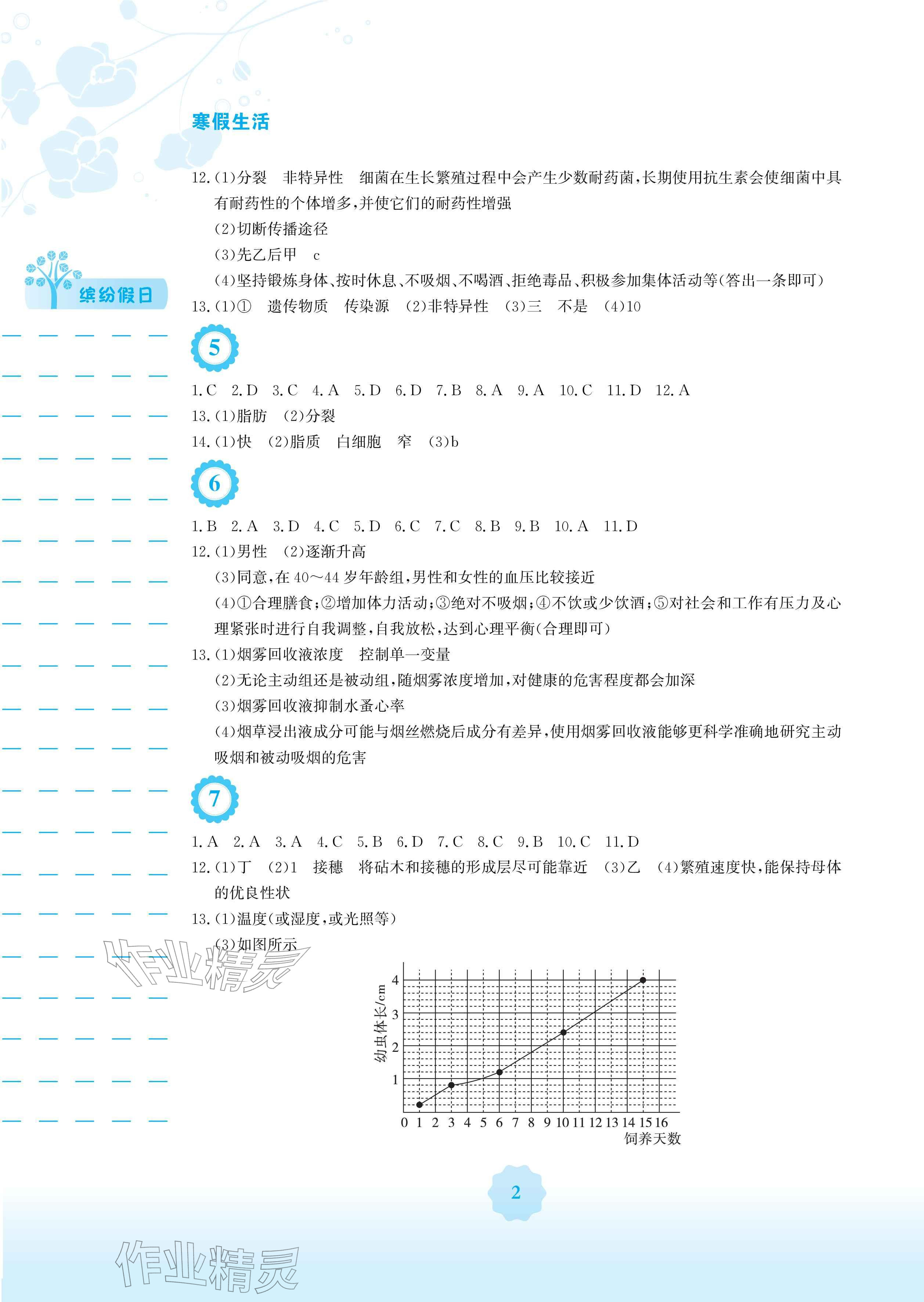 2026年寒假生活安徽教育出版社八年级生物北师大版&nbsp;参考答案第2页