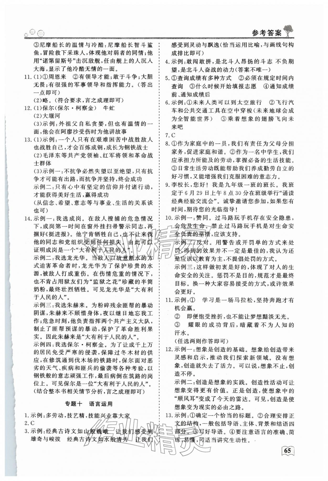 2026年智慧學(xué)習(xí)假期自主學(xué)習(xí)九年級語文&nbsp;第3頁