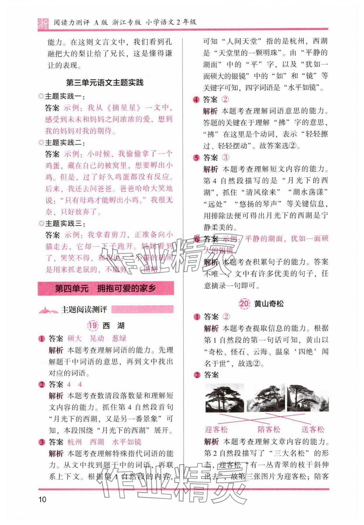 2024年木頭馬閱讀力測評二年級(jí)語文上冊人教版浙江專版 參考答案第10頁