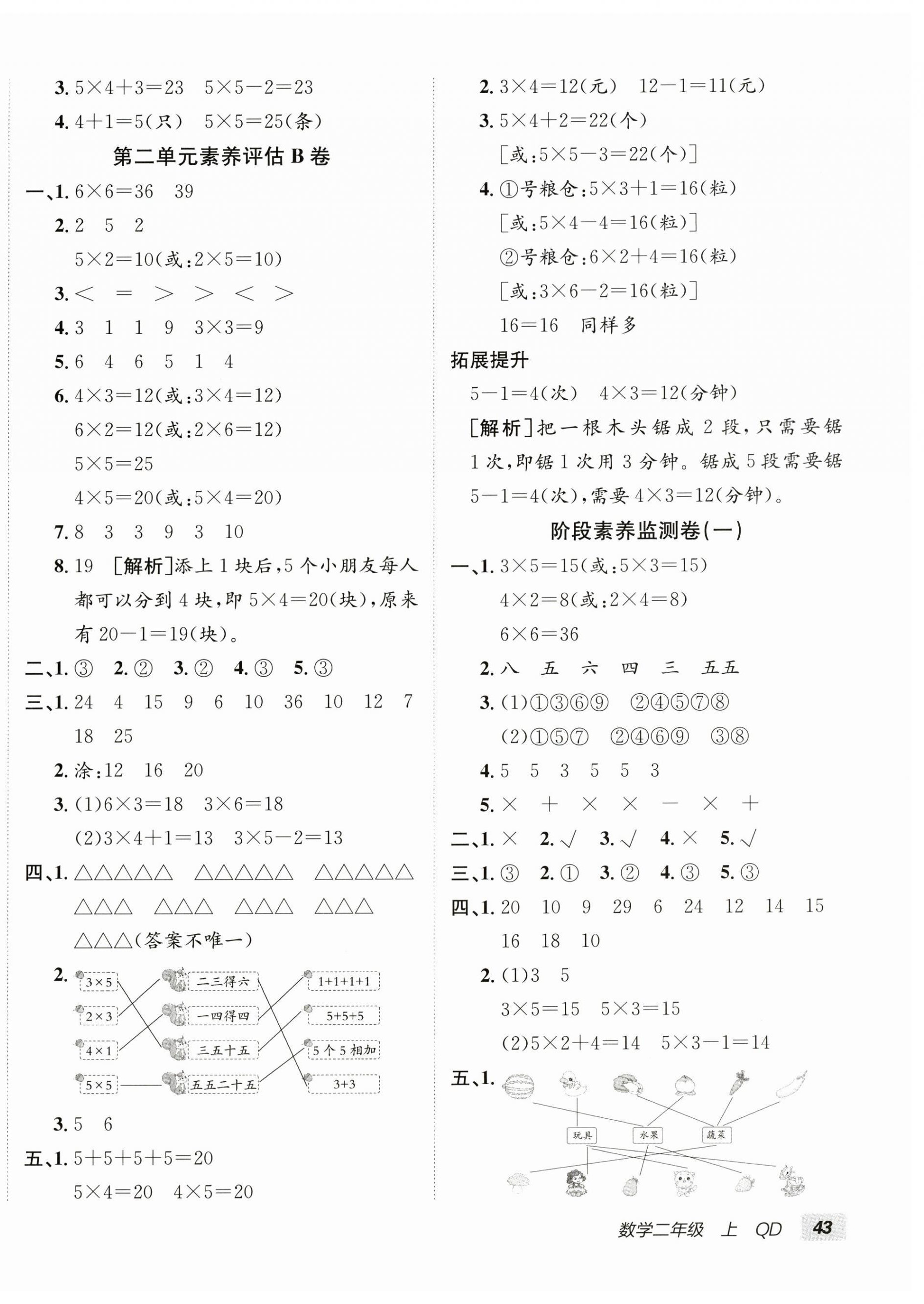 2026年海淀单元测试AB卷二年级数学上册青岛版&nbsp;第2页