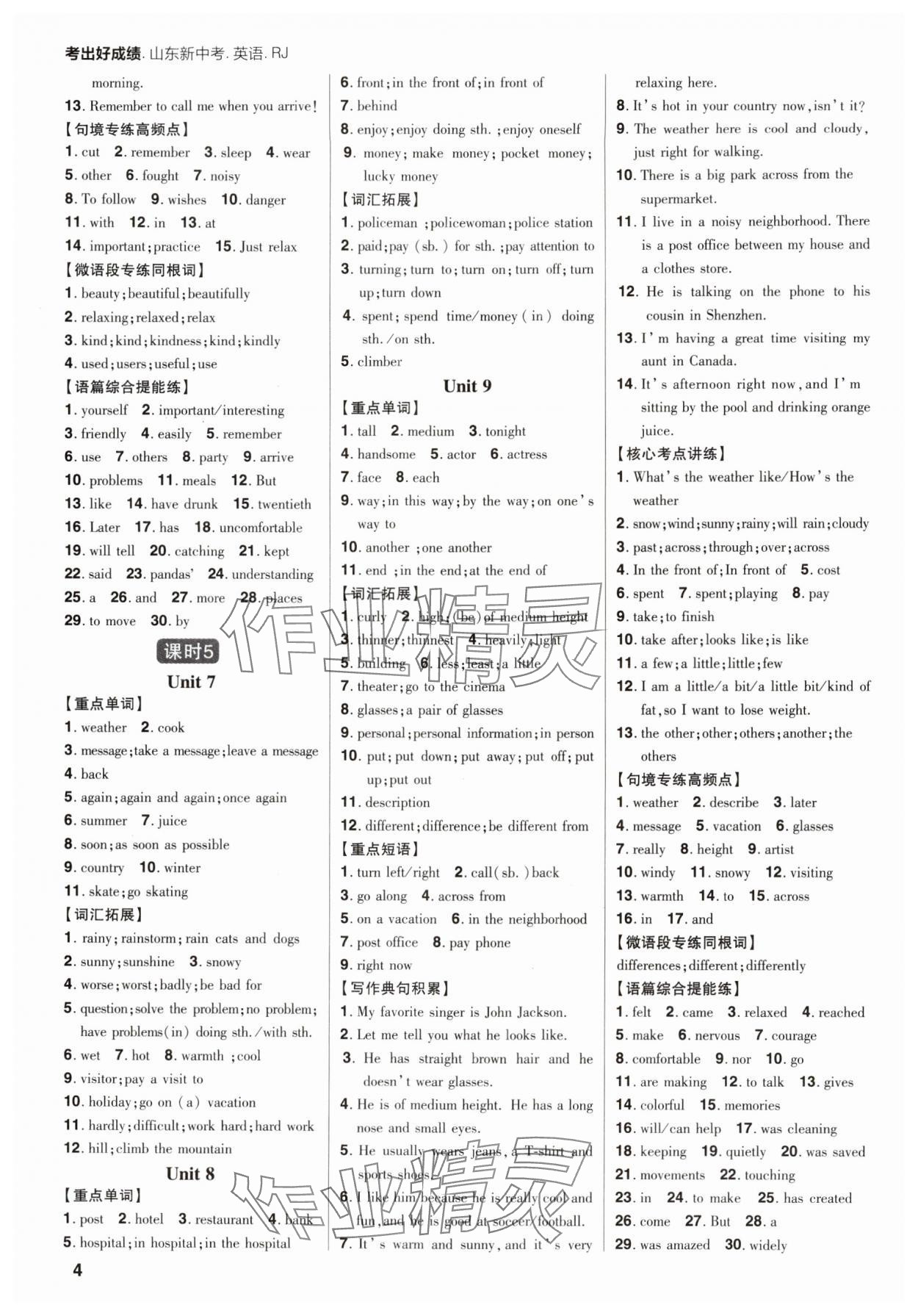 2025年考出好成績(jī)中考總復(fù)習(xí)英語(yǔ)人教版山東專版 第4頁(yè)