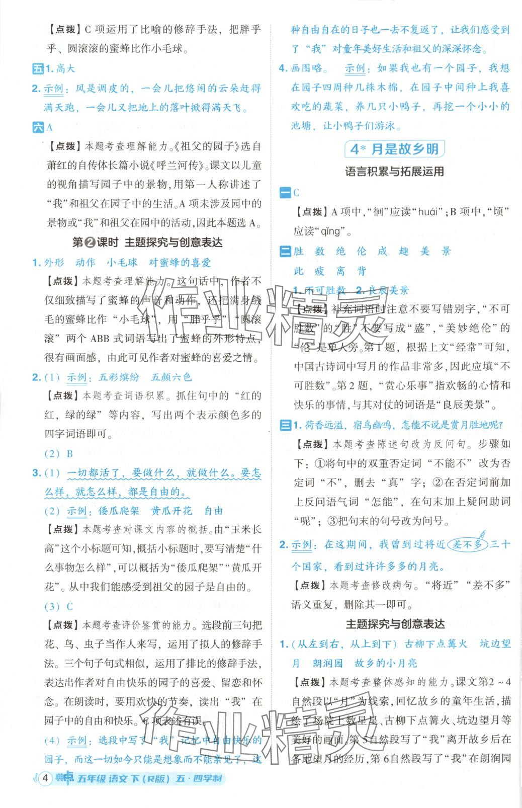 2025年綜合應用創新題典中點五年級語文下冊人教版五四制 第4頁