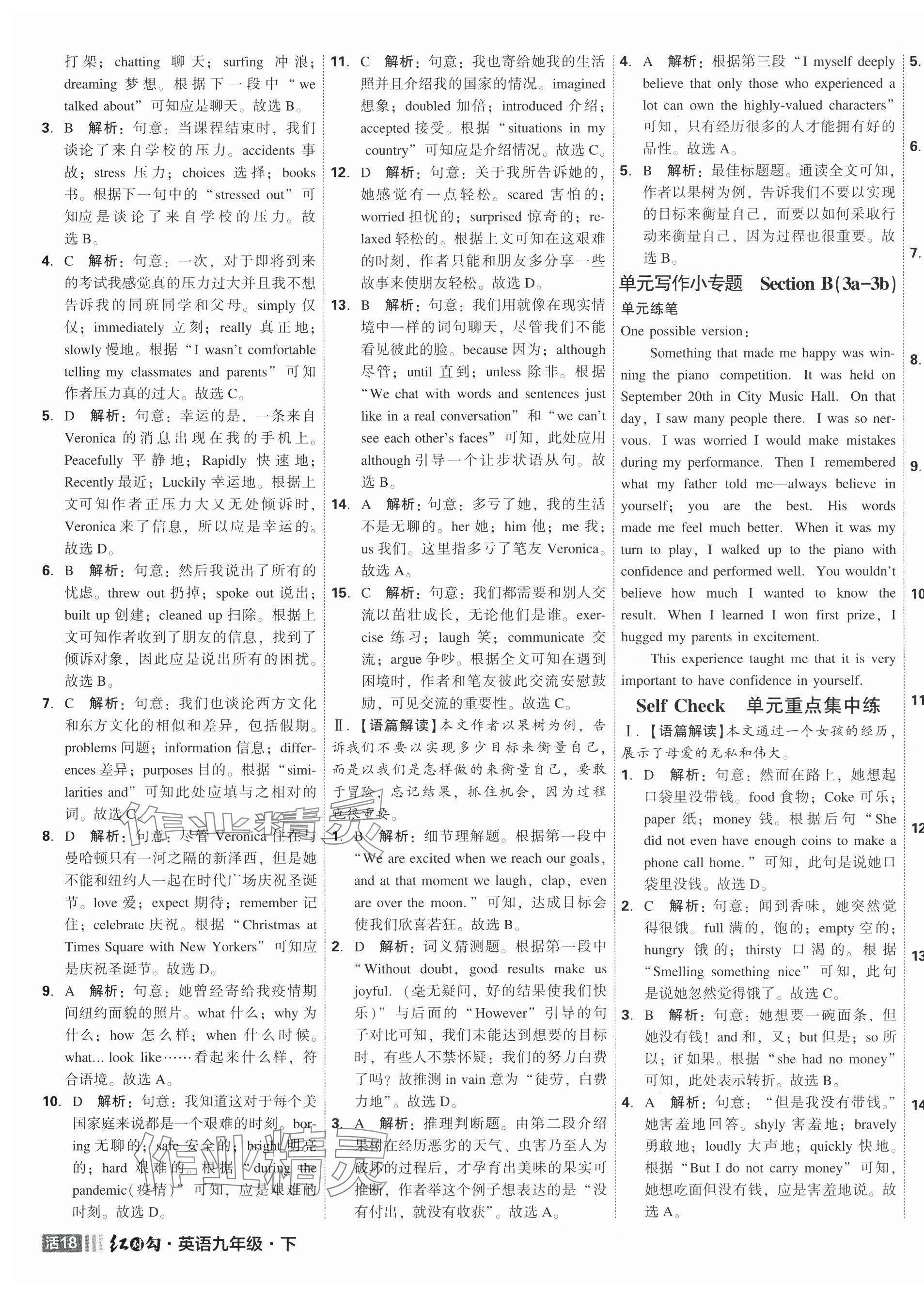 2025年红对勾45分钟作业与单元评估九年级英语下册人教版 第7页