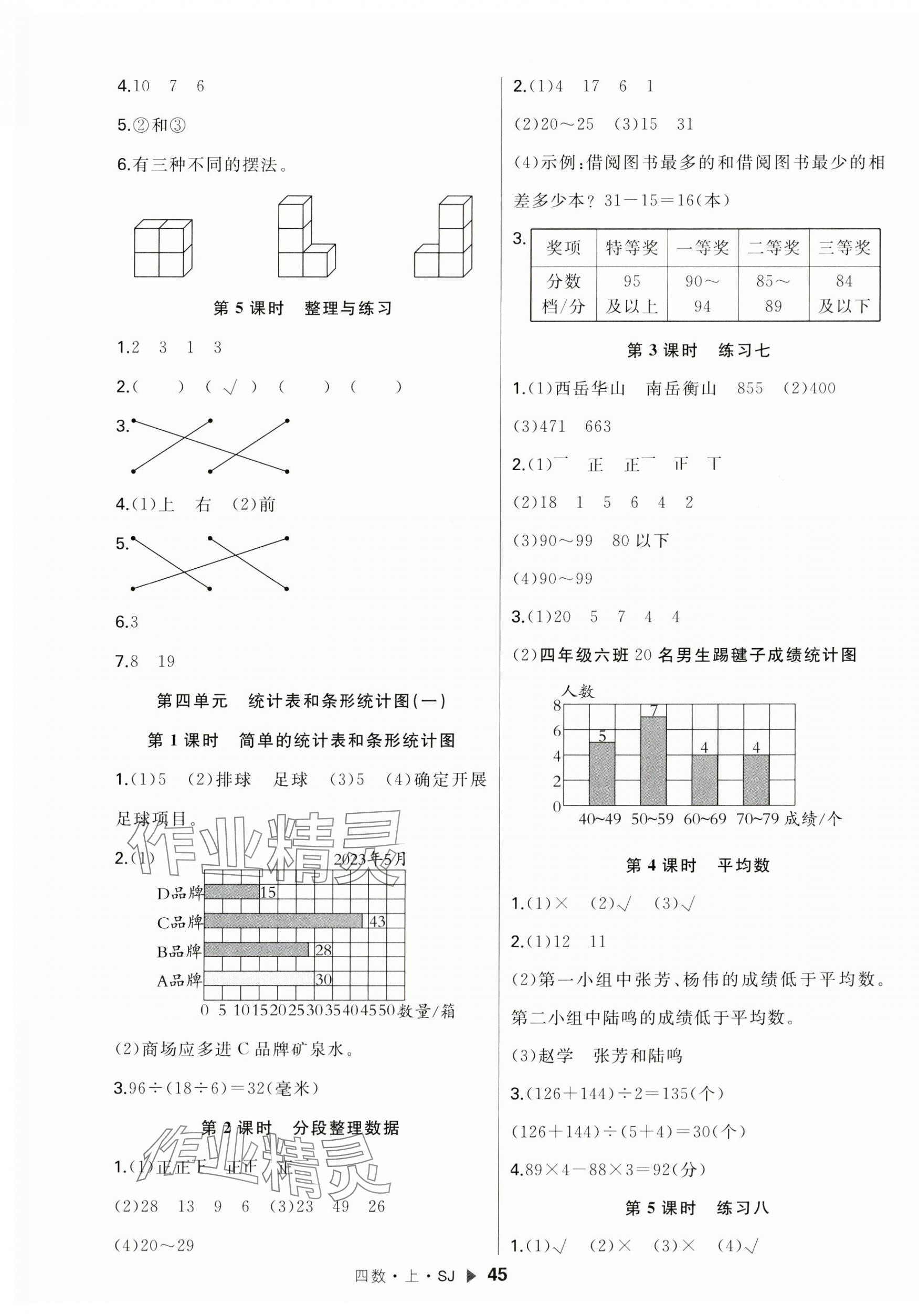 2023年主题作业本四年级数学上册苏教版 第5页