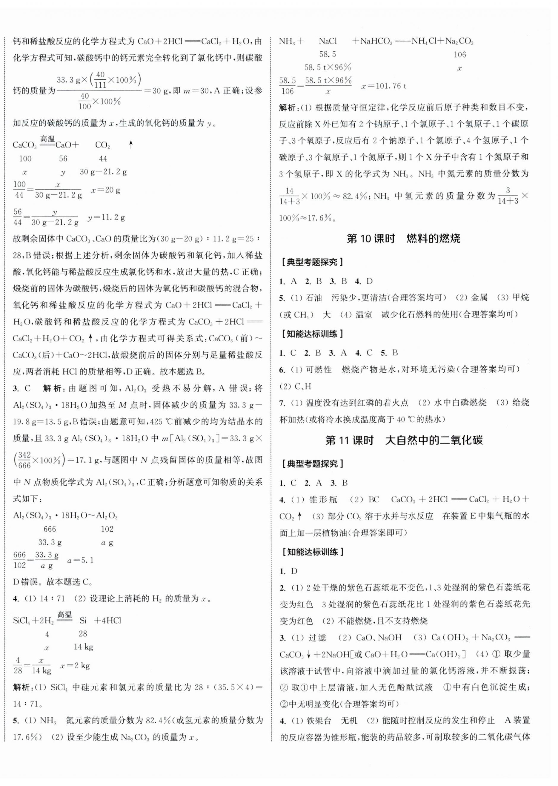 2024年通城1典中考復(fù)習(xí)方略化學(xué)魯教版 參考答案第8頁