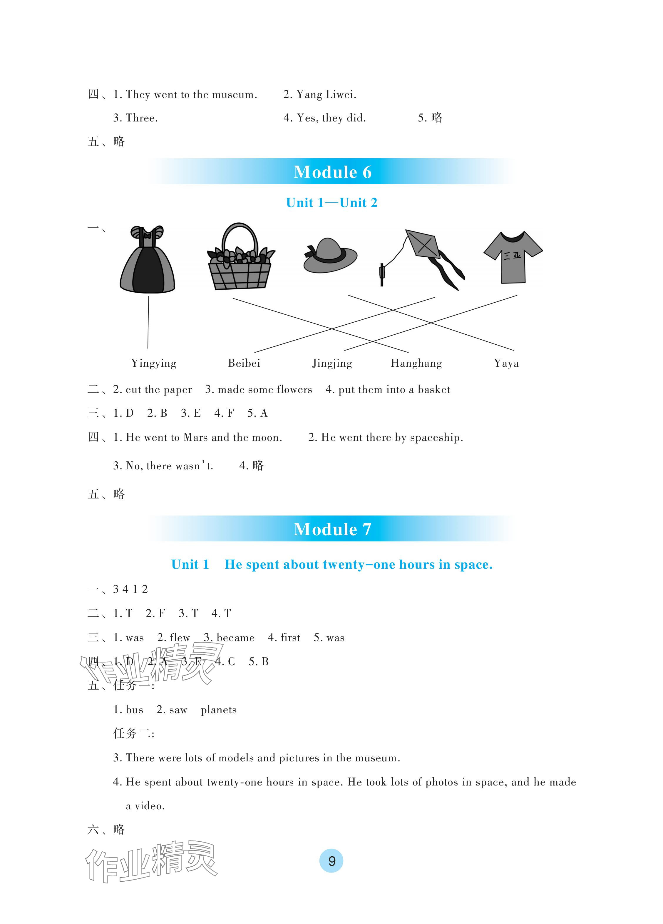 2024年學(xué)生基礎(chǔ)性作業(yè)六年級(jí)英語下冊(cè)外研版 參考答案第9頁