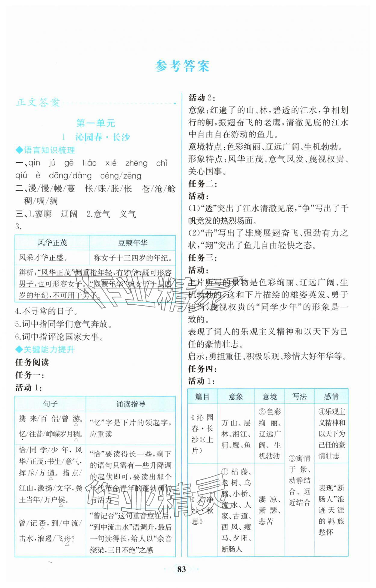 2025年同步解析与测评课时练人民教育出版社高中语文必修上册人教版 第1页