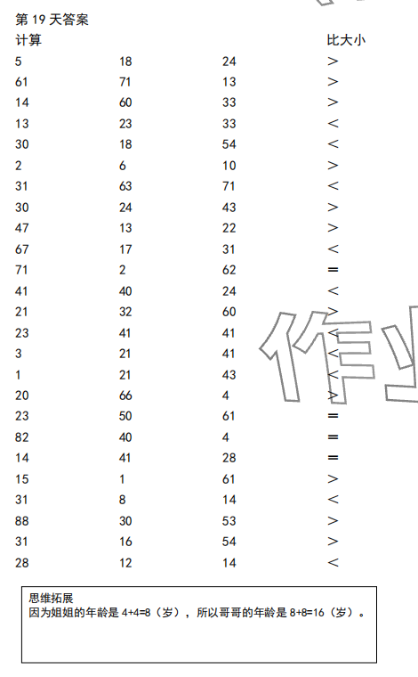 2023年口算題10000道二年級數學上冊 參考答案第19頁
