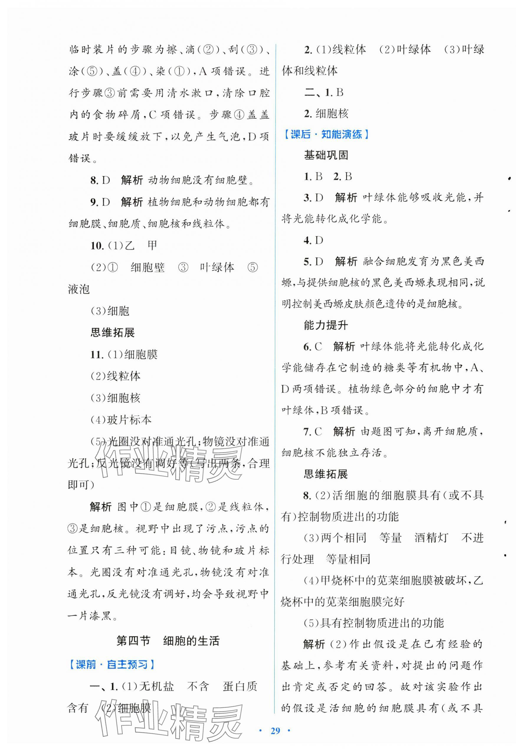 2024年同步測(cè)控優(yōu)化設(shè)計(jì)七年級(jí)生物上冊(cè)人教版福建專版 第5頁