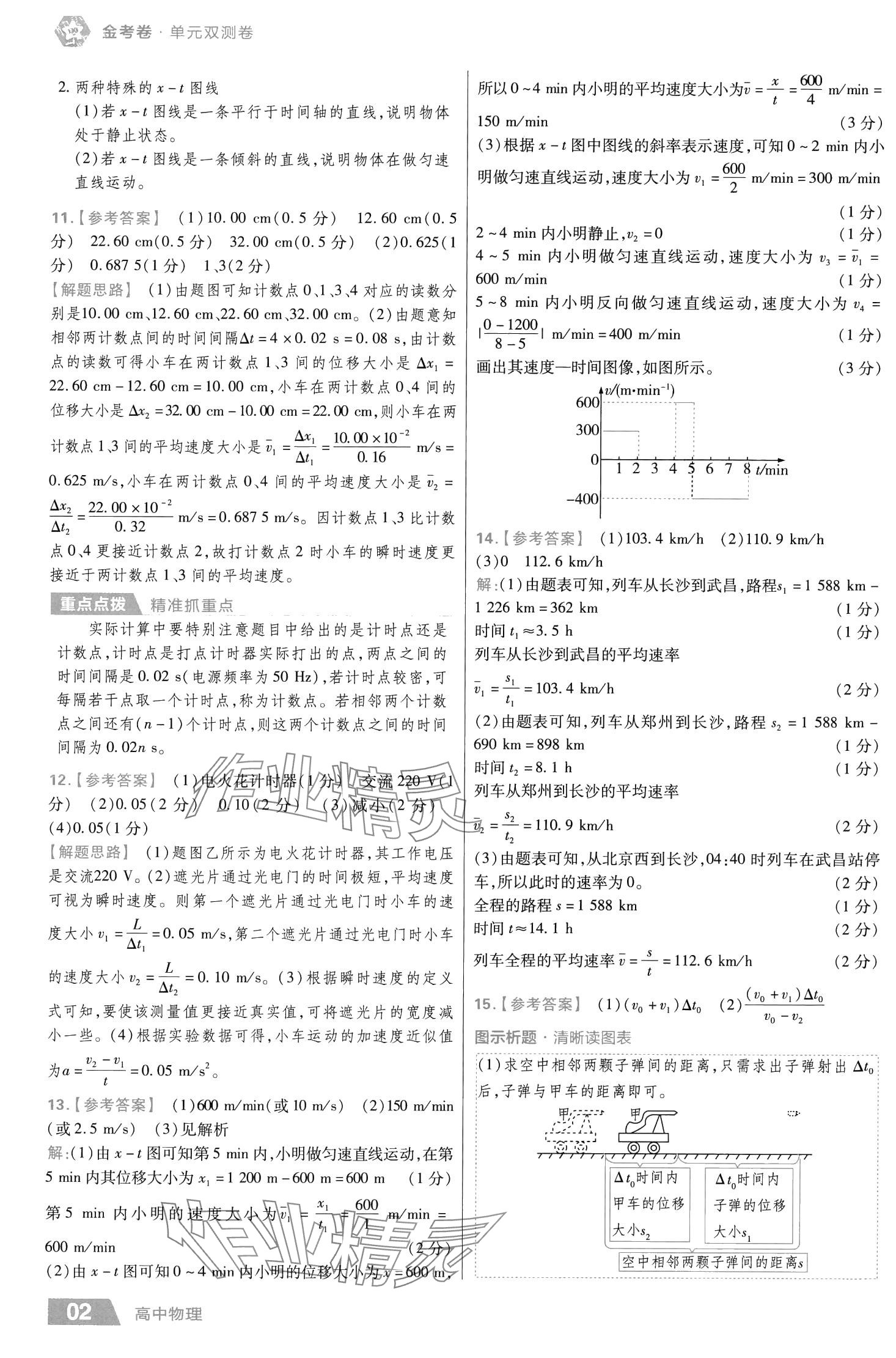 2024年金考卷活頁(yè)題選高中物理必修第一冊(cè)人教版 第4頁(yè)