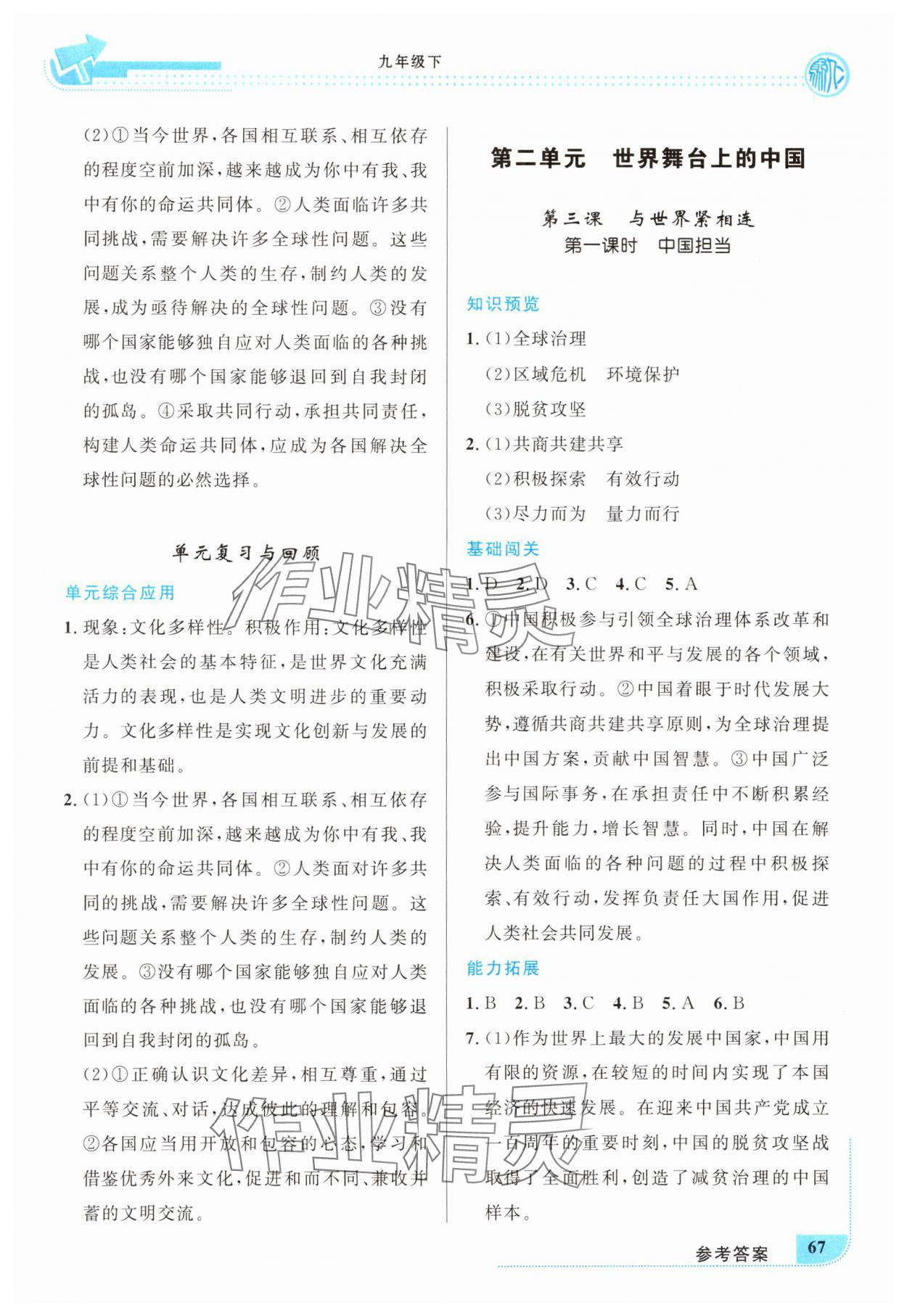 2025年新優(yōu)化設(shè)計九年級道德與法治下冊人教版 第3頁