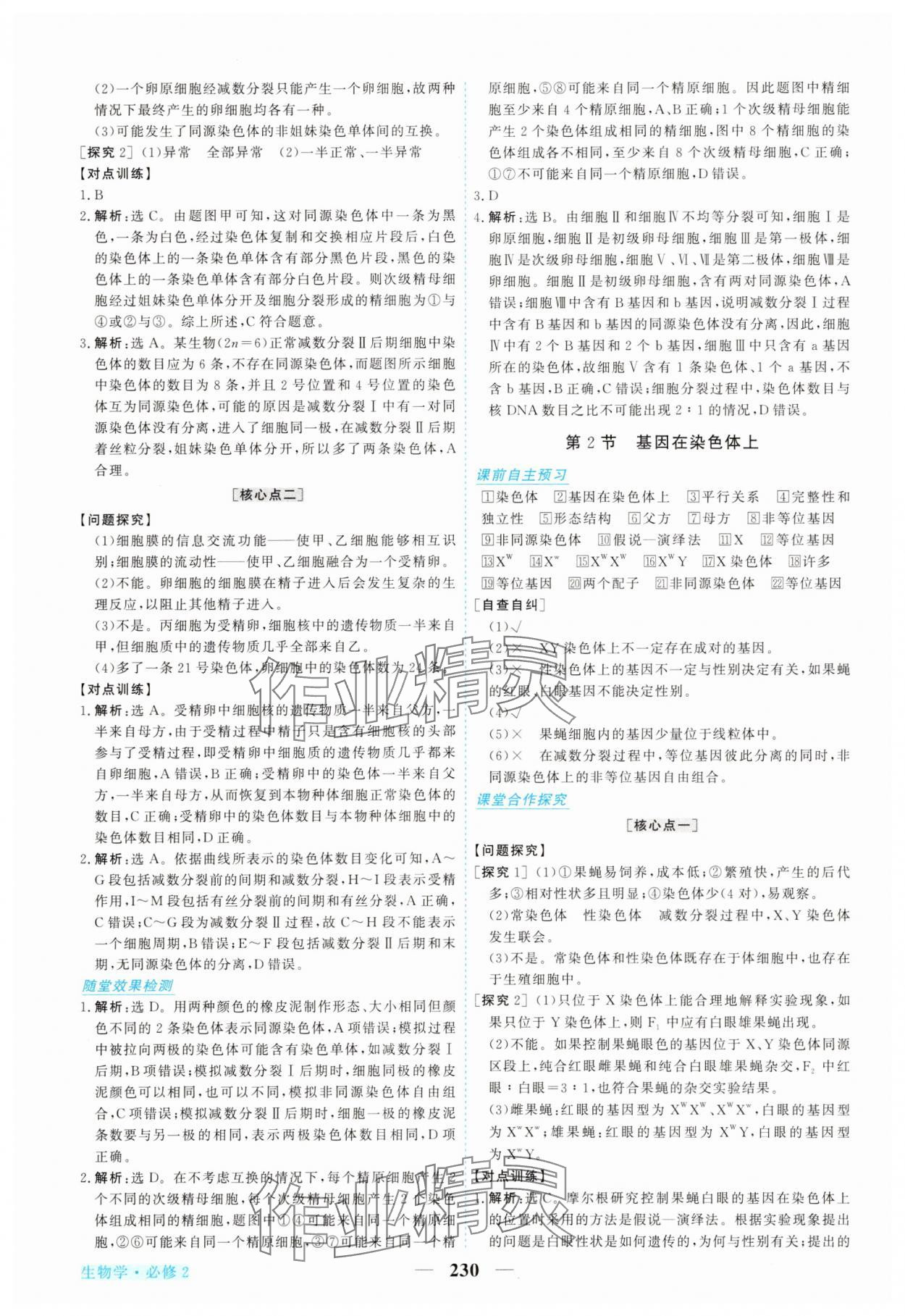 2025年新坐標(biāo)同步練習(xí)高中生物必修2人教版 參考答案第9頁