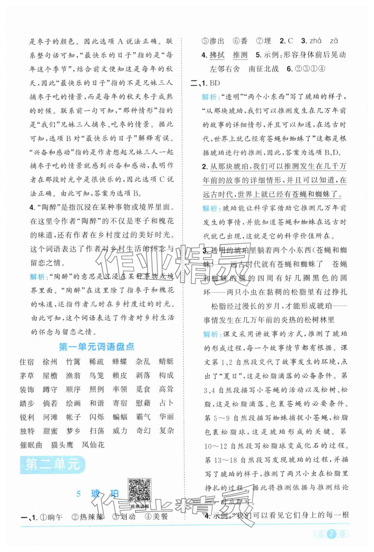 2025年陽光同學(xué)課時優(yōu)化作業(yè)四年級語文下冊人教版江西專版 第7頁