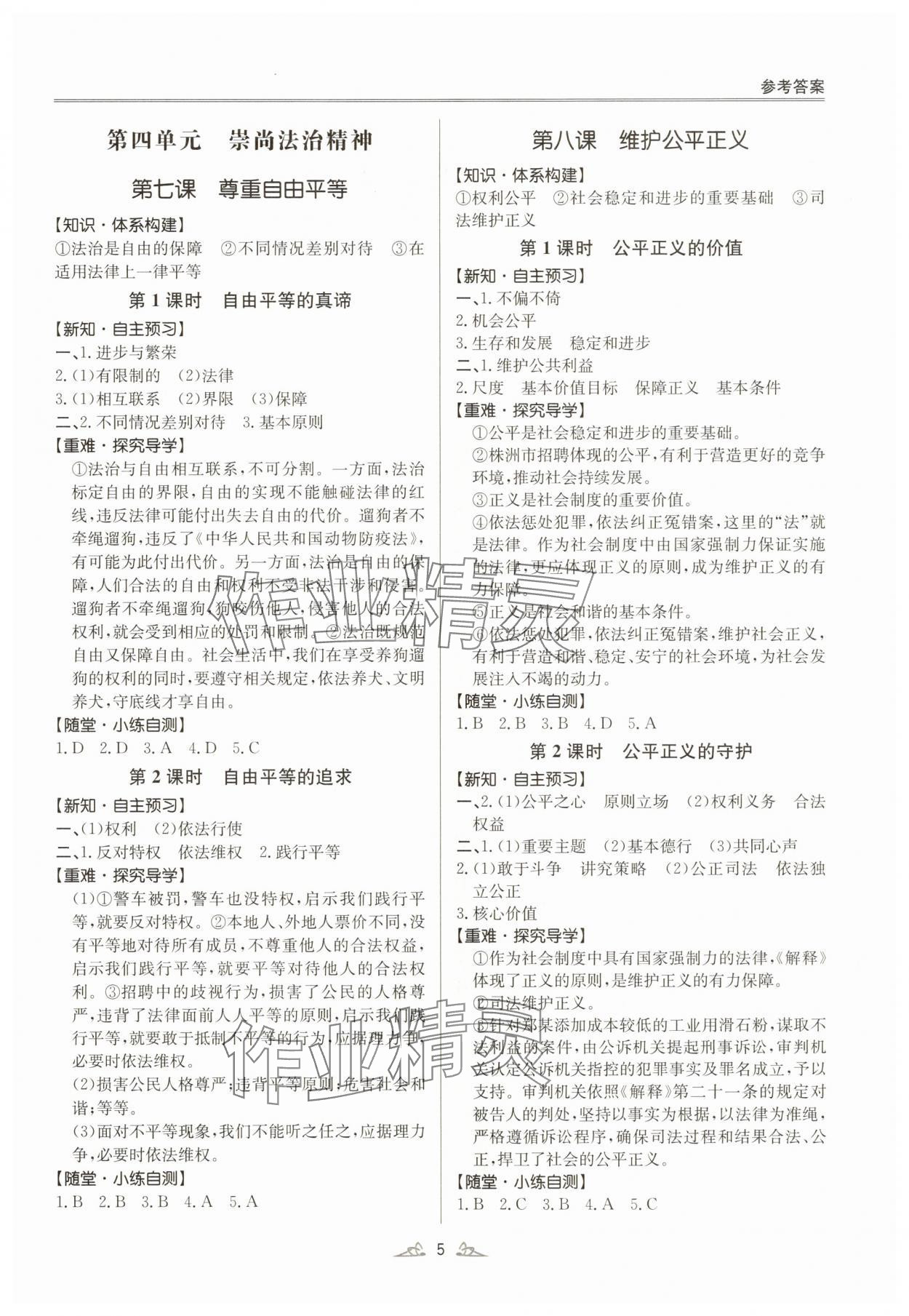 2025年風向標同步優(yōu)學練八年級道德與法治下冊人教版廣東專版 第5頁