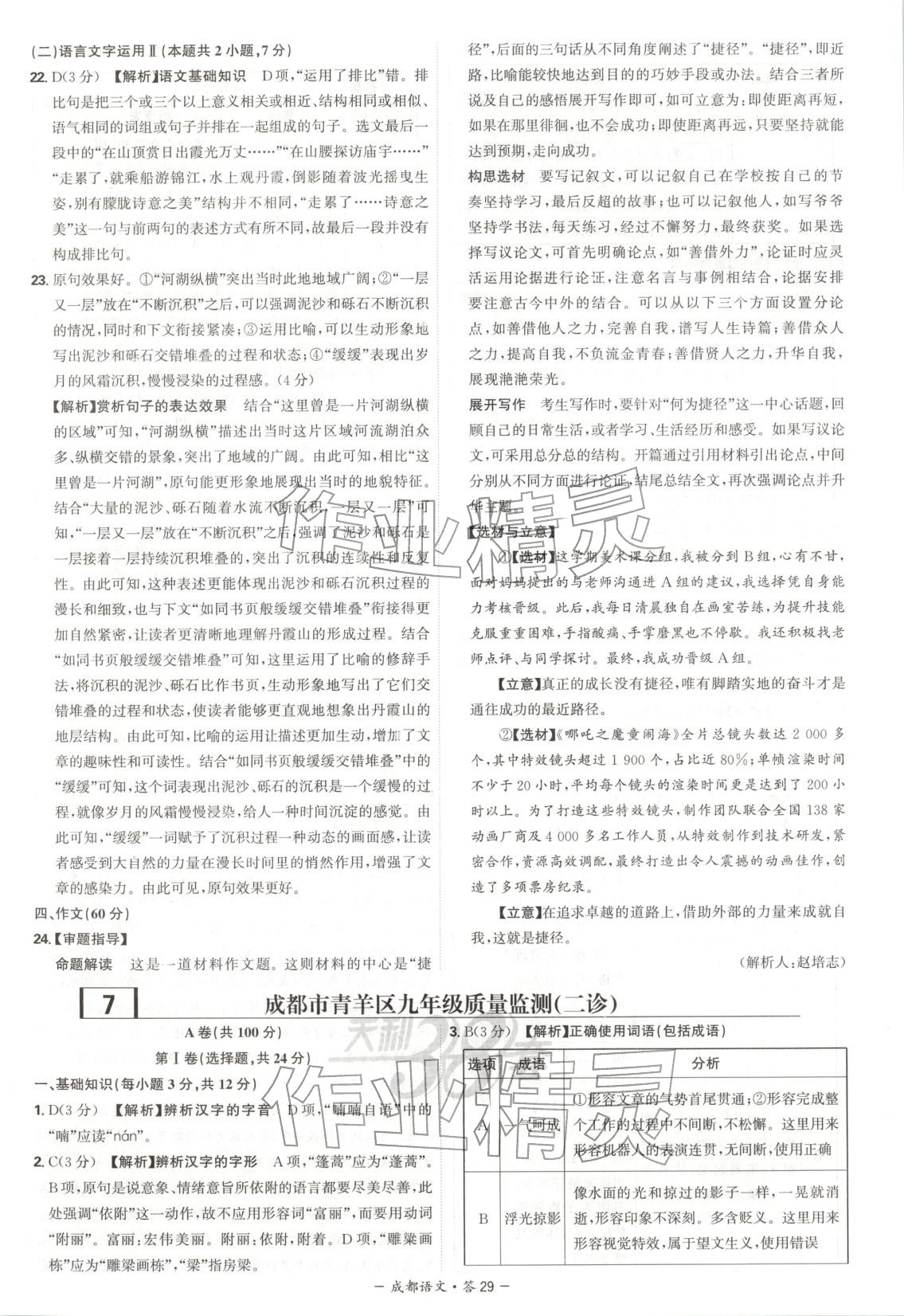 2026年天利38套中考試題精選語文成都專版 第29頁