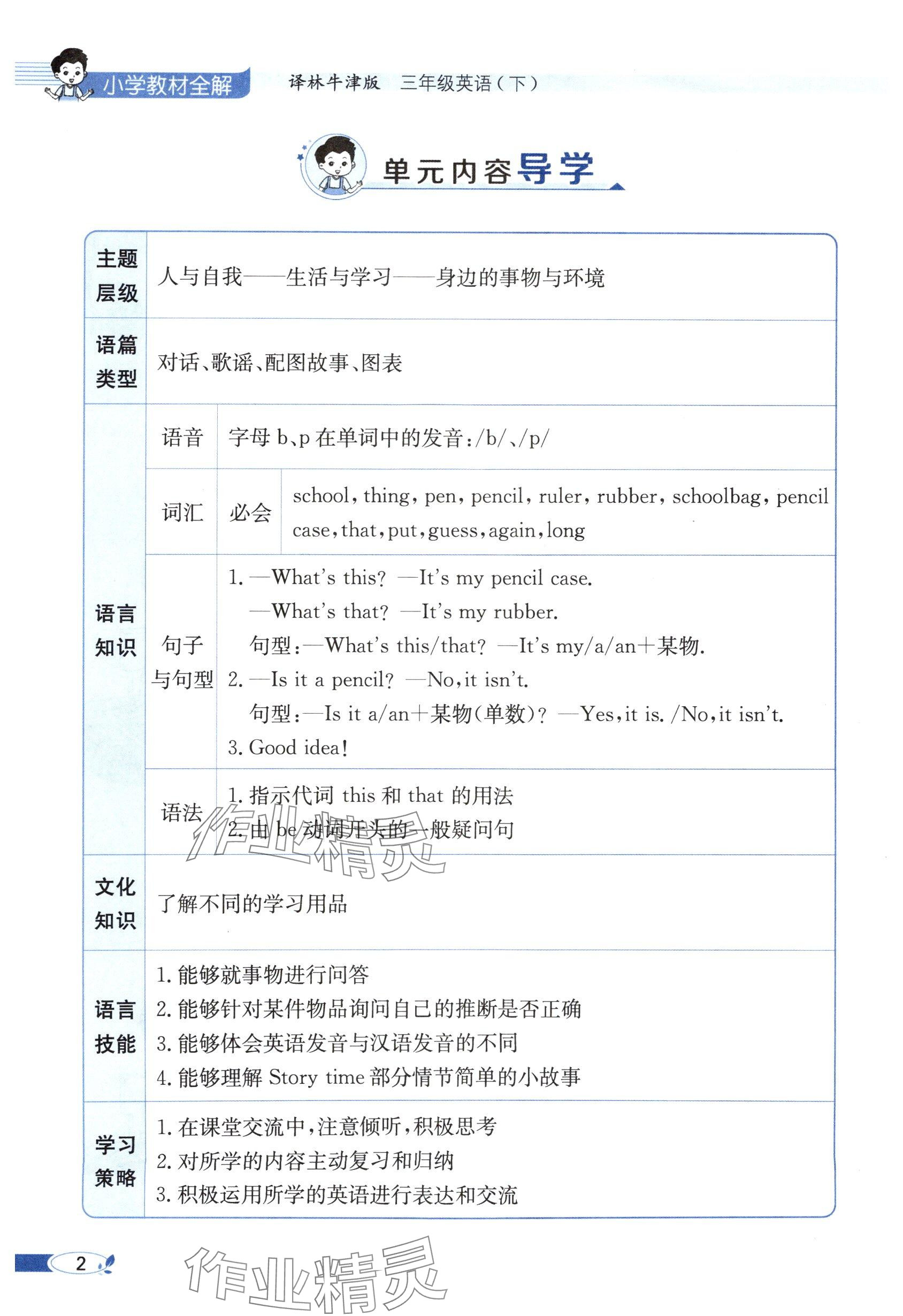 2025年教材課本三年級(jí)英語(yǔ)下冊(cè)譯林版 參考答案第2頁(yè)