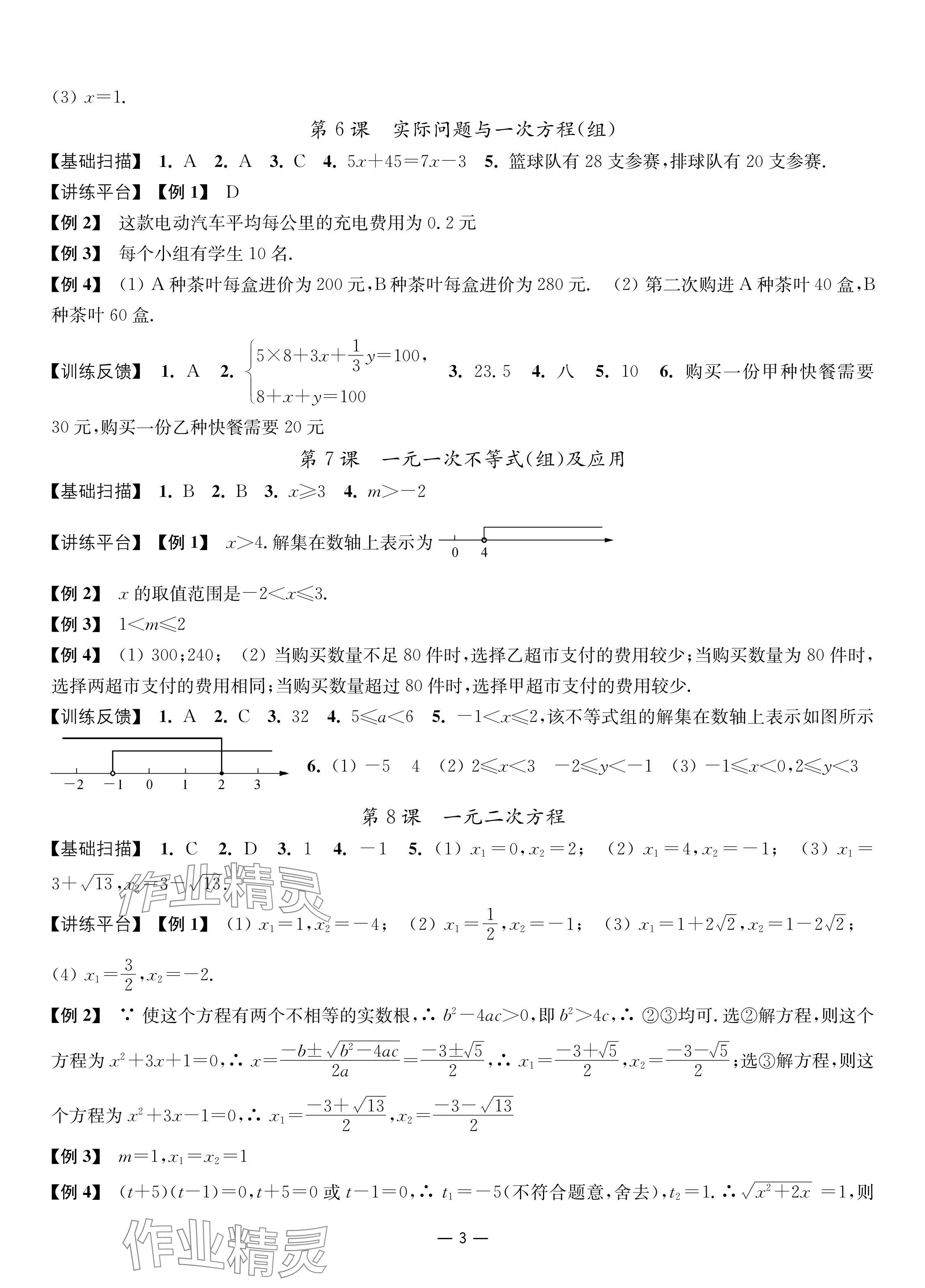 2024年中考指南数学 参考答案第3页