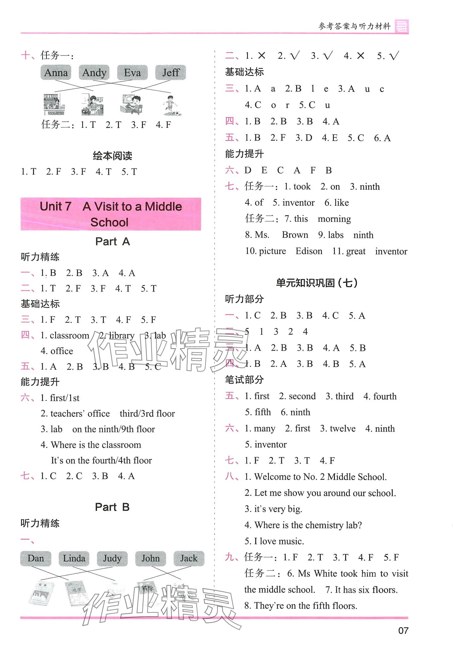 2024年木頭馬分層課課練六年級(jí)英語下冊(cè)閩教版 第7頁