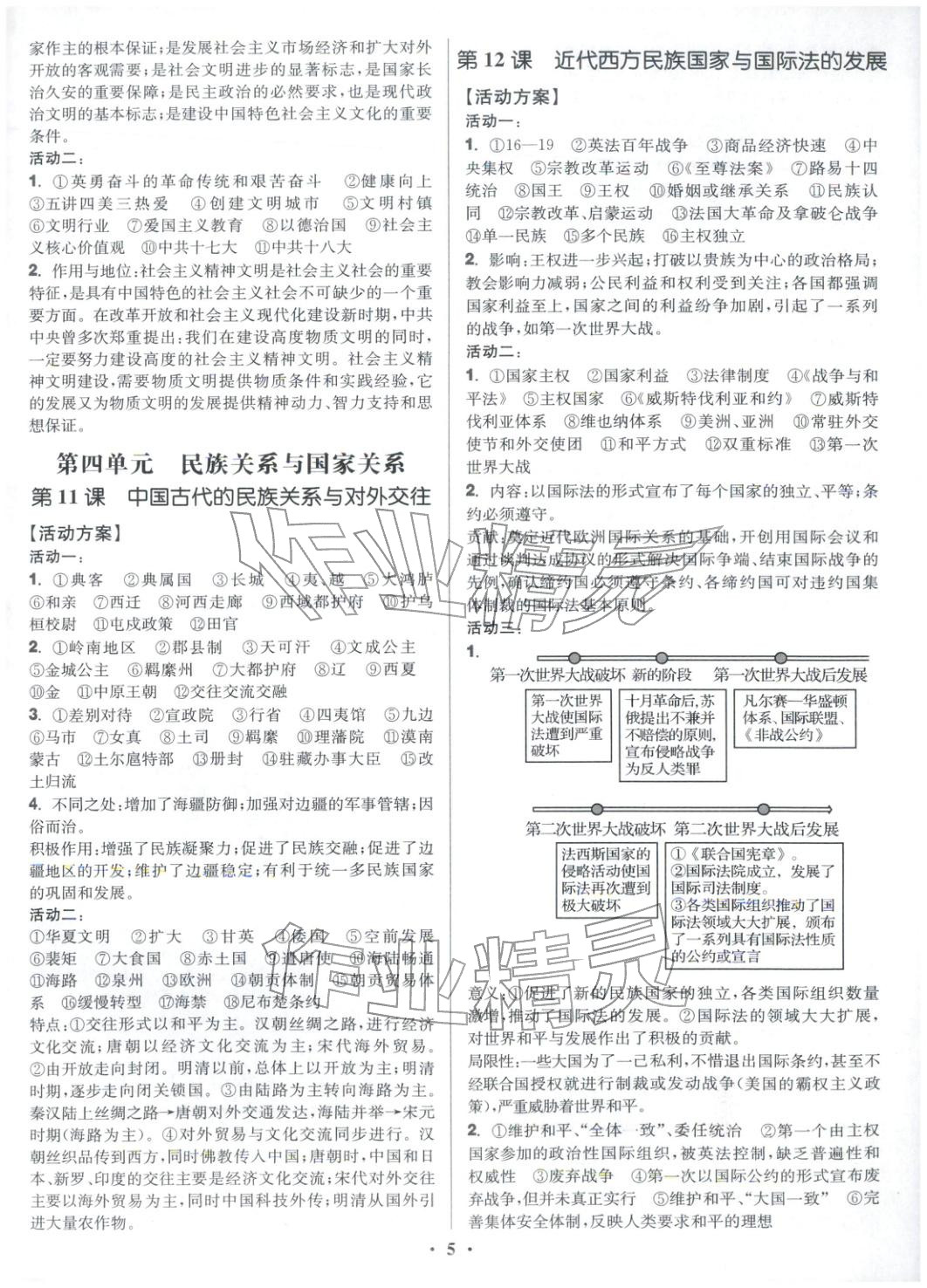 2025年活動(dòng)單導(dǎo)學(xué)課程高中歷史選擇性必修第一冊(cè)人教版&nbsp;第5頁