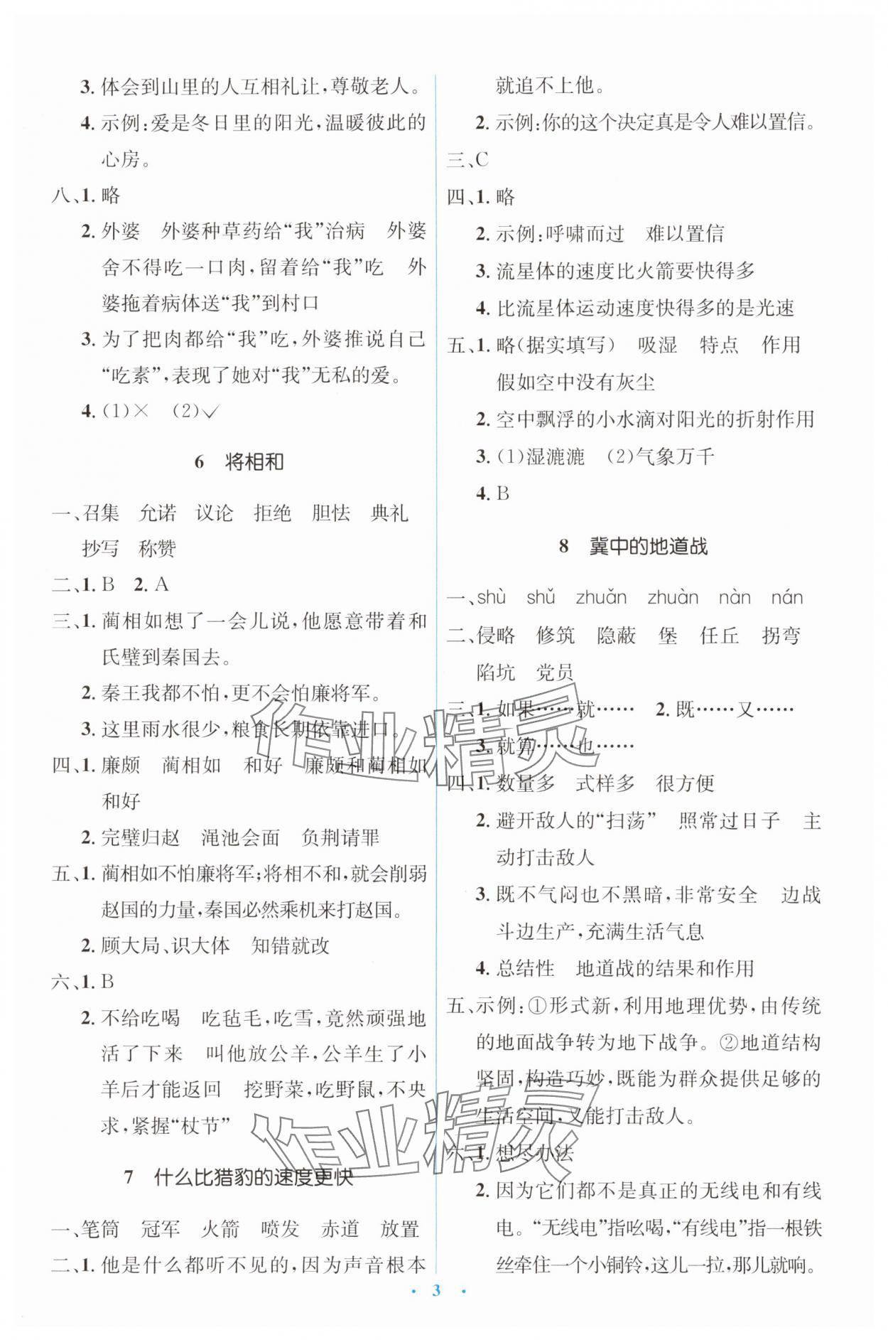 2025年同步解析与测评学考练五年级语文上册人教版&nbsp;第3页