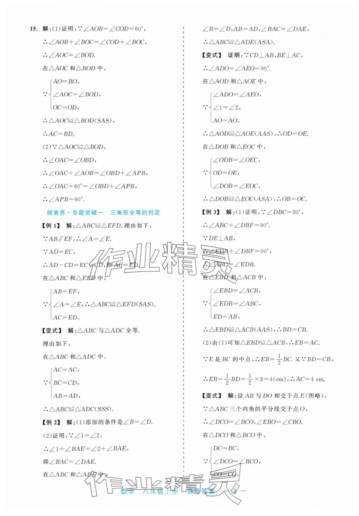 2024年精彩练习就练这一本八年级数学上册浙教版评议教辅 第8页