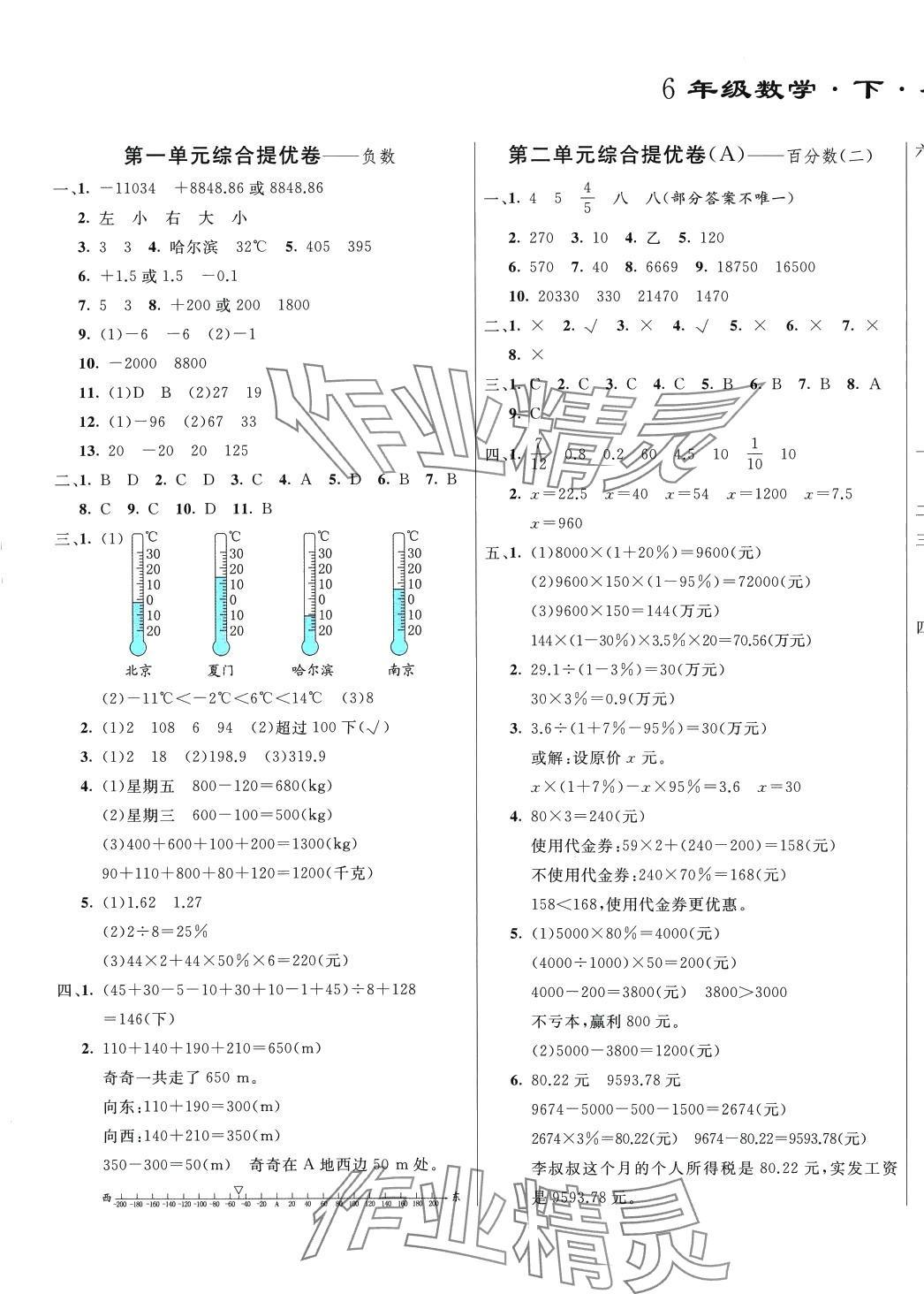 2024年亮點(diǎn)激活提優(yōu)大試卷六年級數(shù)學(xué)下冊人教版 第1頁