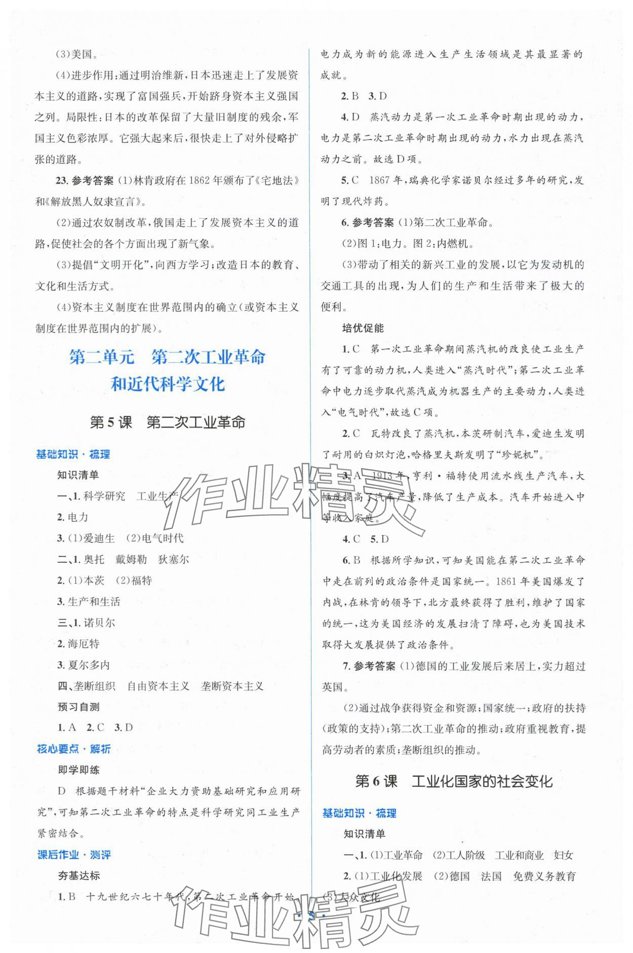 2024年人教金學(xué)典同步解析與測評學(xué)考練九年級歷史下冊人教版 參考答案第5頁