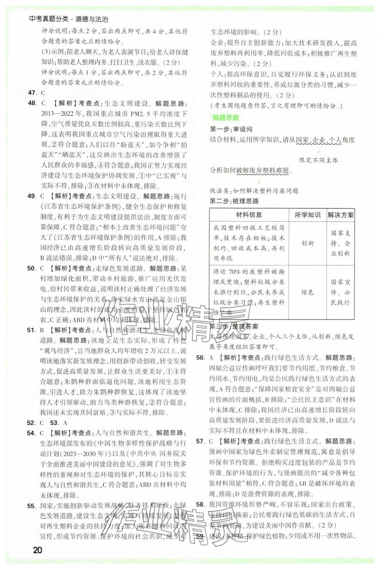 2025年萬唯中考真題分類中考道德與法治 參考答案第20頁