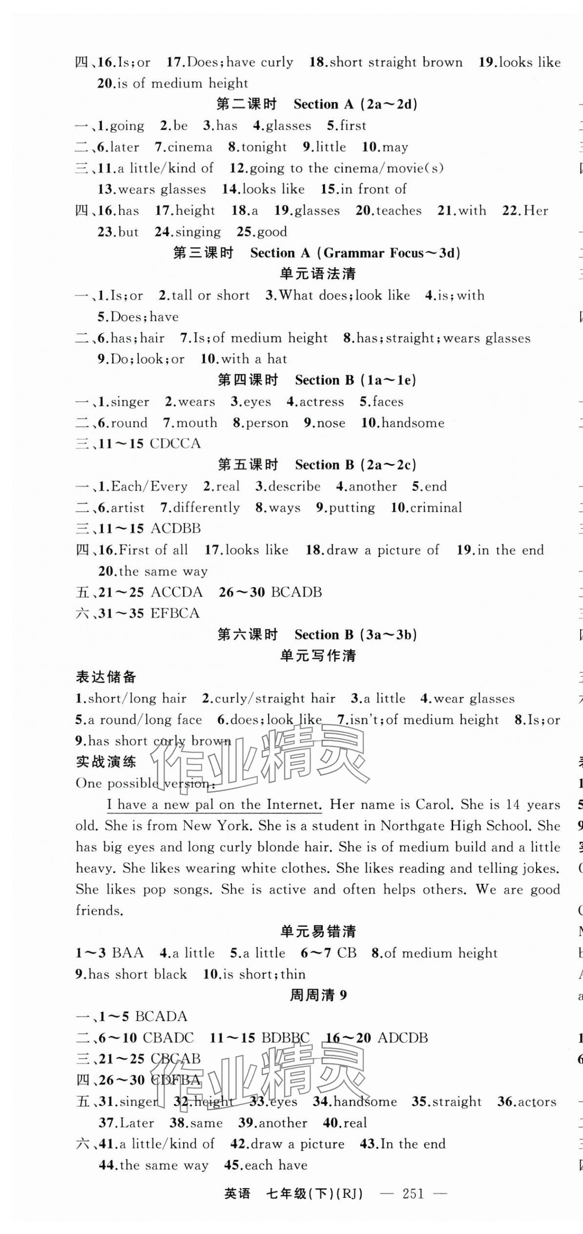 2024年四清導(dǎo)航七年級(jí)英語(yǔ)下冊(cè)人教版黃岡專(zhuān)版 第10頁(yè)