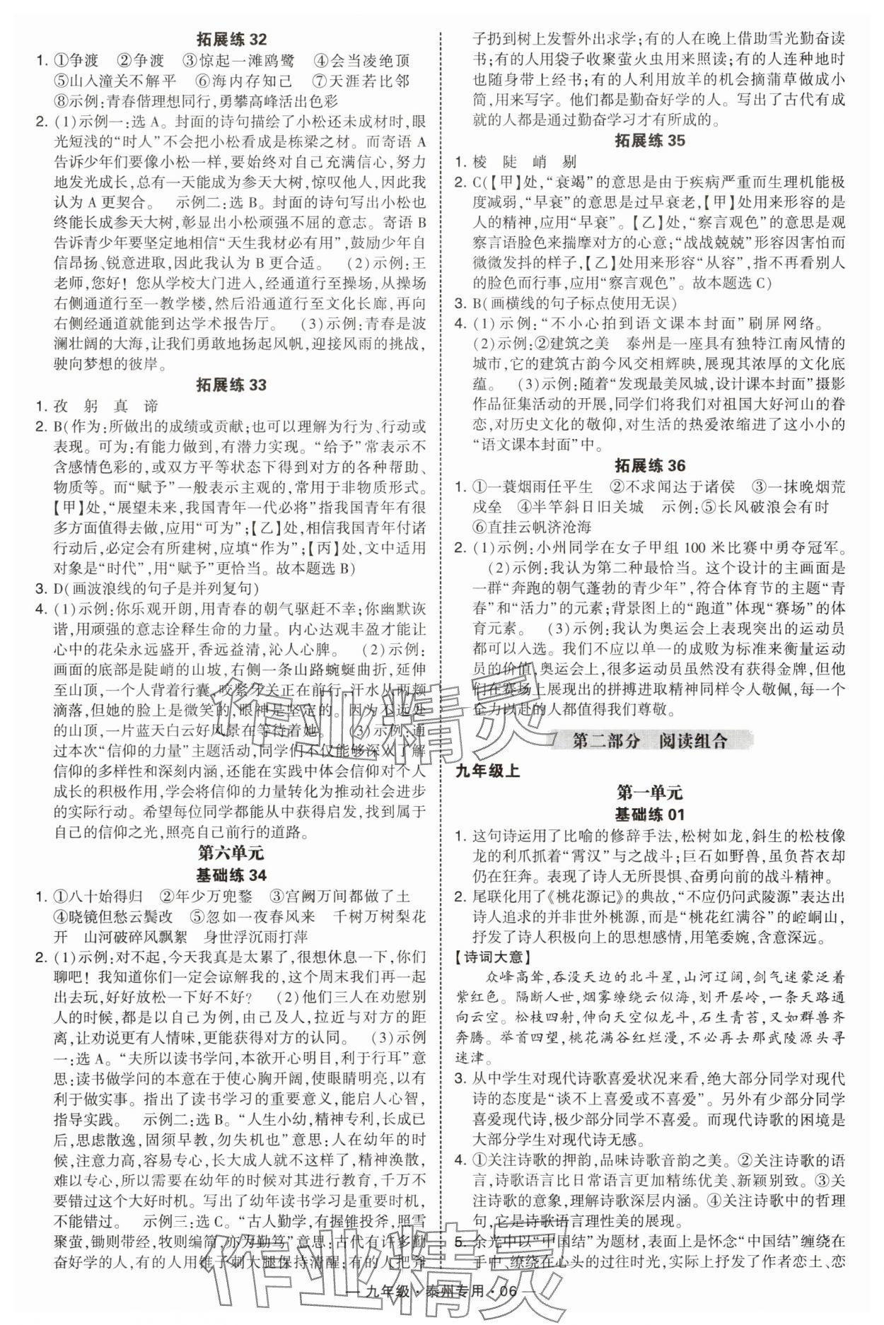 2025年學霸組合訓練九年級語文全一冊人教版泰州專版 第6頁