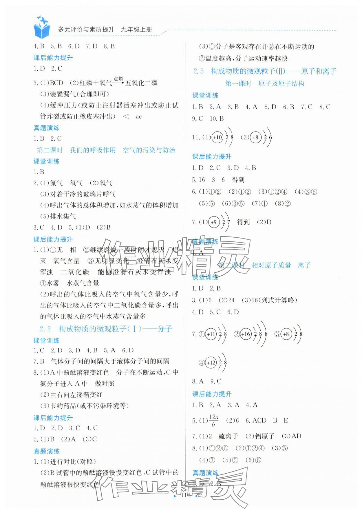 2023年多元評價與素質提升九年級化學上冊科粵版 第2頁