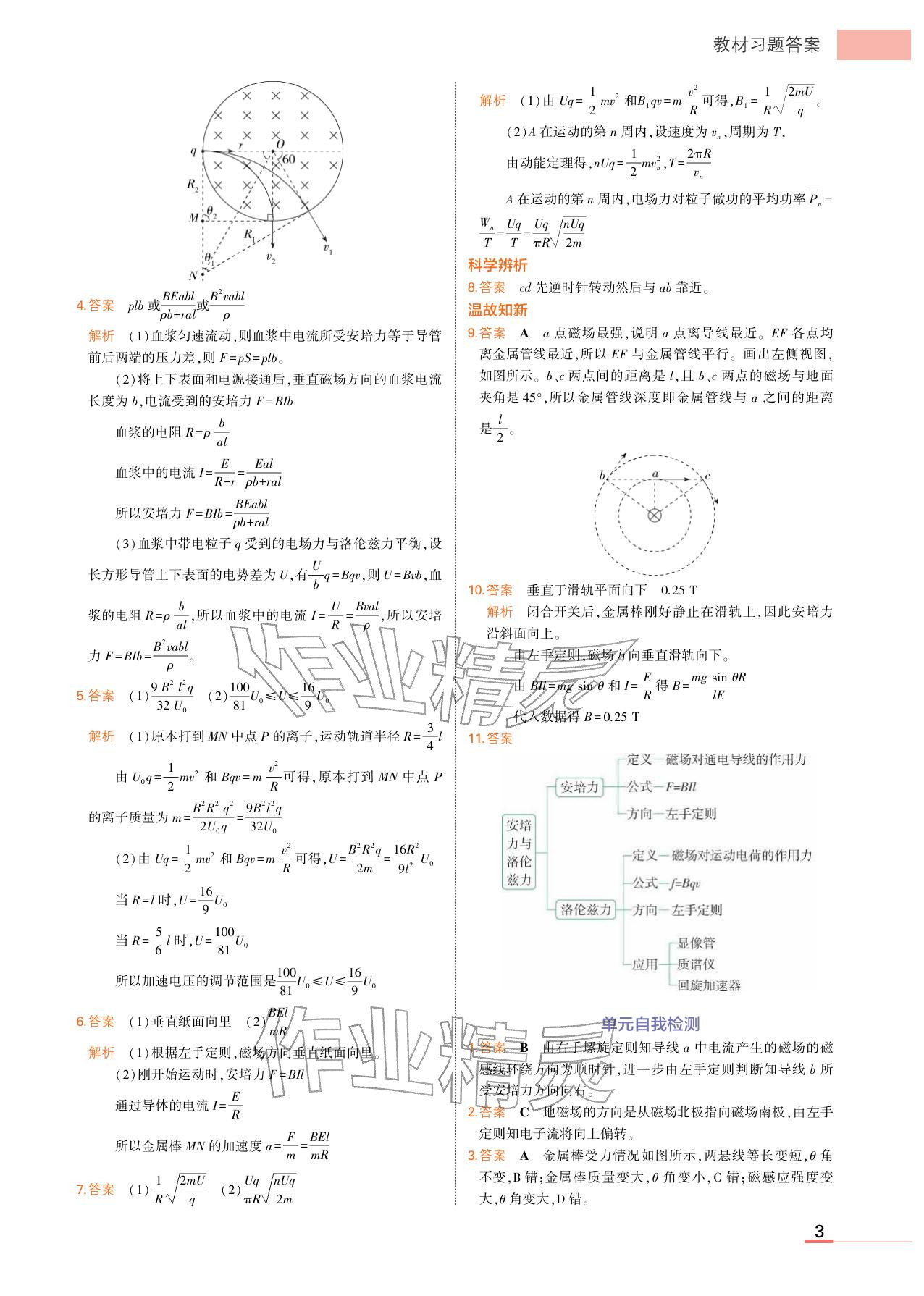 2025年教材课本物理选择性必修第二册鲁科版 参考答案第3页