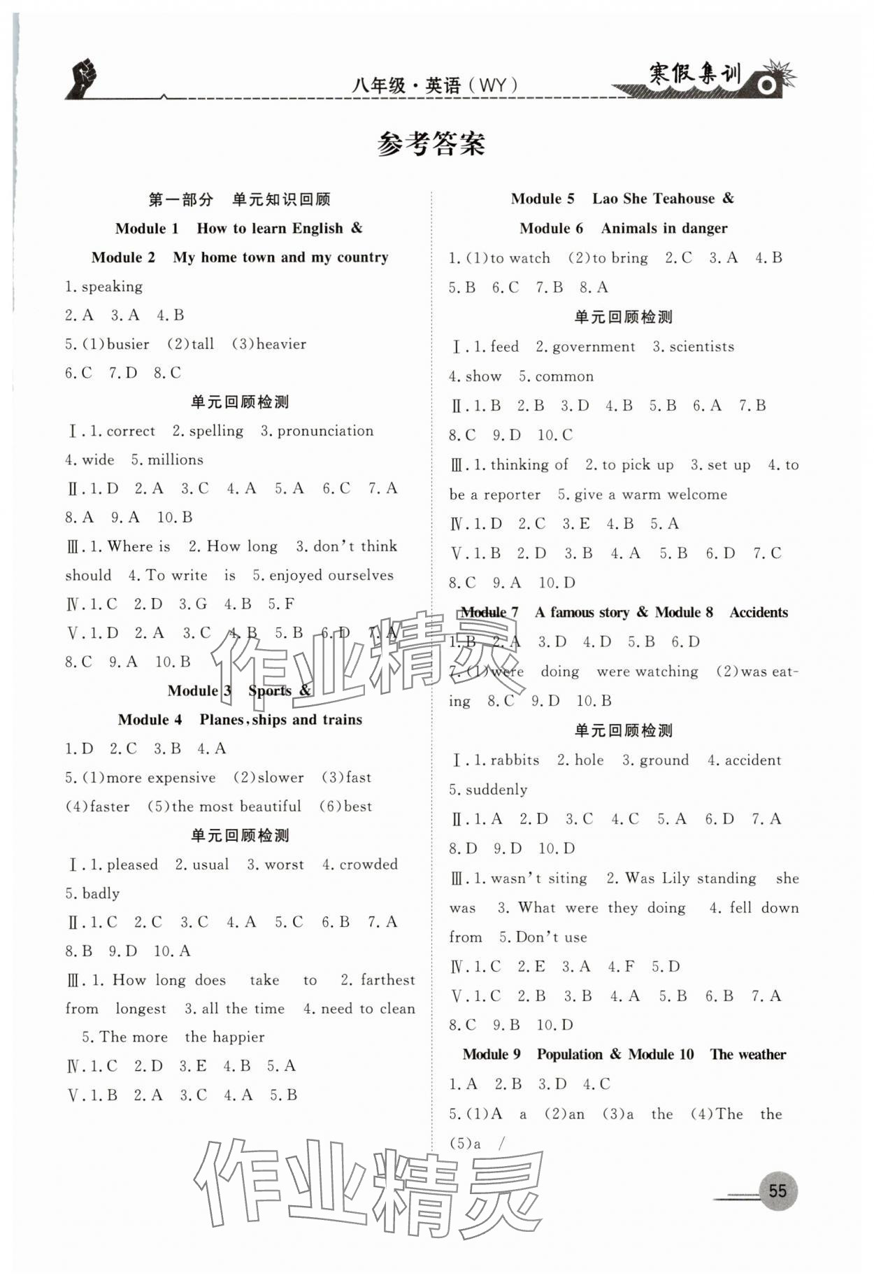 2025年寒假集訓(xùn)合肥工業(yè)大學(xué)出版社八年級(jí)英語外研版 第1頁