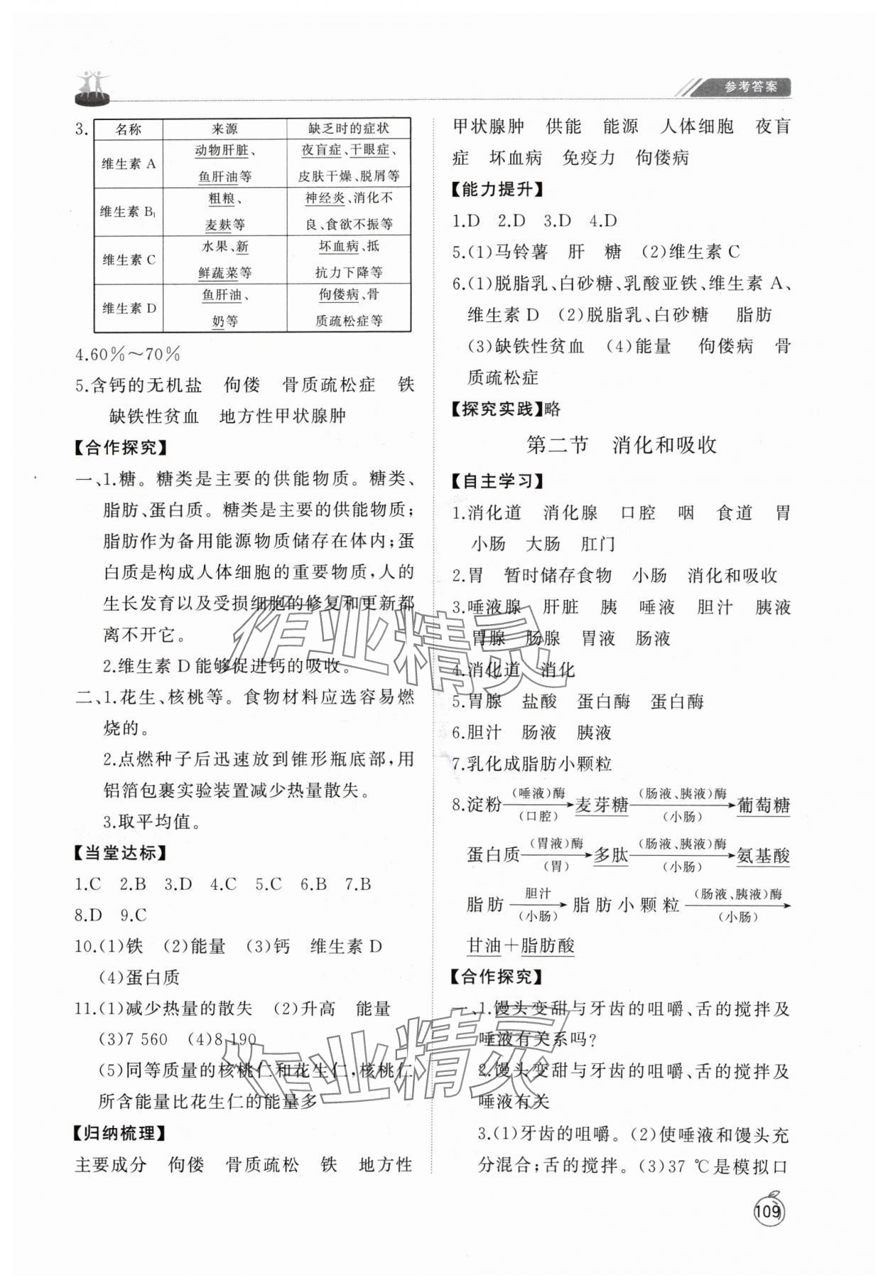 2024年初中同步練習(xí)冊(cè)七年級(jí)生物學(xué)上冊(cè)魯科版54制山東友誼出版社 參考答案第4頁(yè)