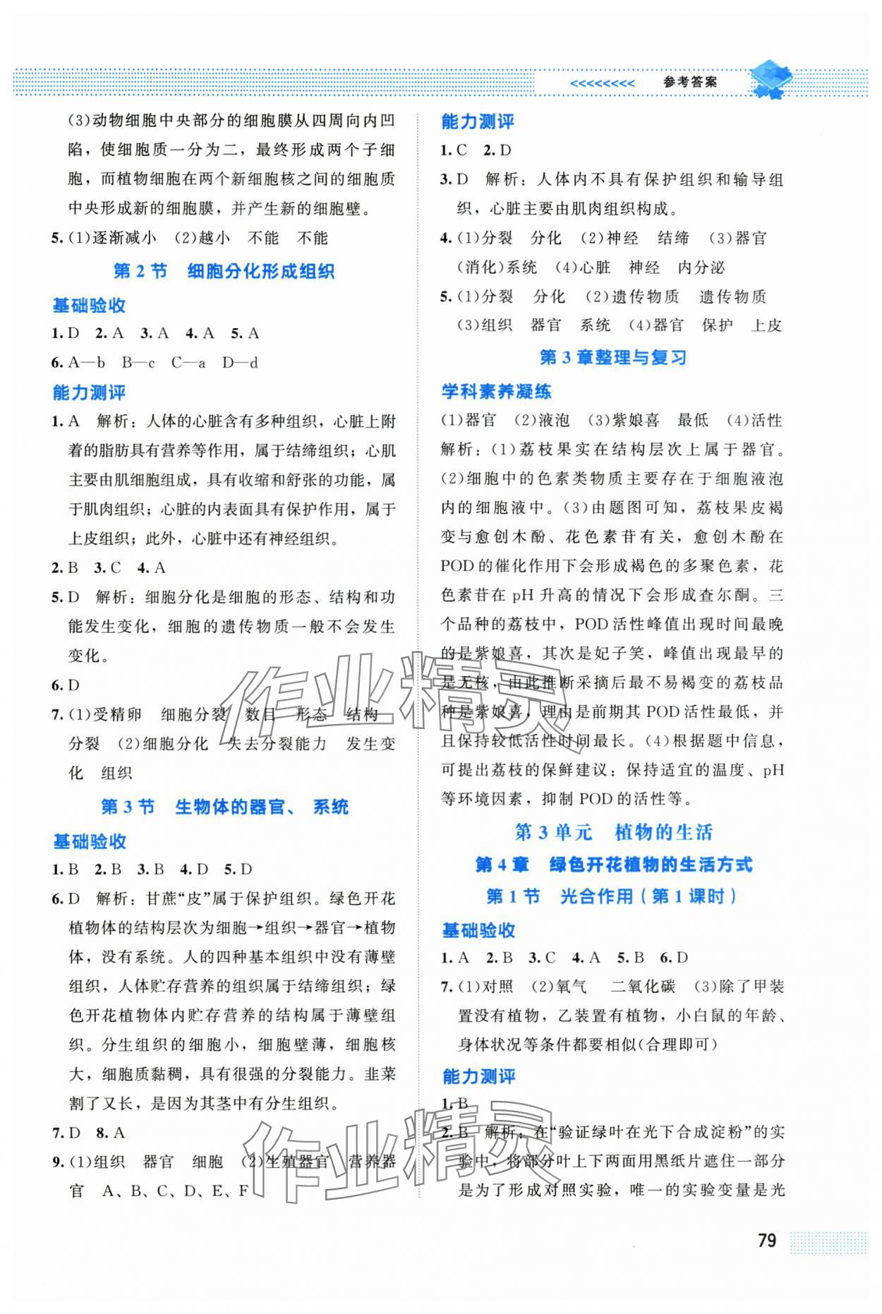 2025年课堂精练七年级生物上册北师大版福建专版 第3页