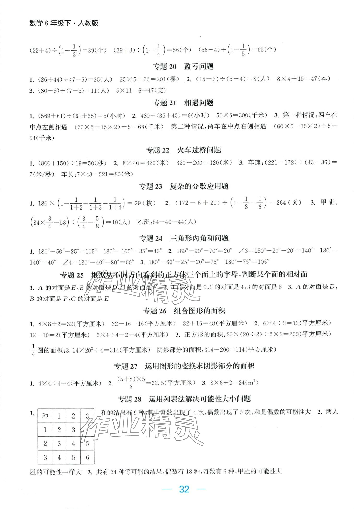 2024年金色課堂課時作業(yè)本六年級數(shù)學(xué)下冊人教版提優(yōu)版 第4頁