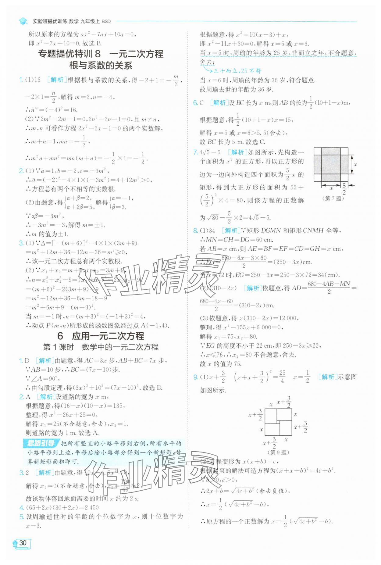 2025年實(shí)驗(yàn)班提優(yōu)訓(xùn)練九年級(jí)數(shù)學(xué)上冊(cè)北師大版 第30頁(yè)