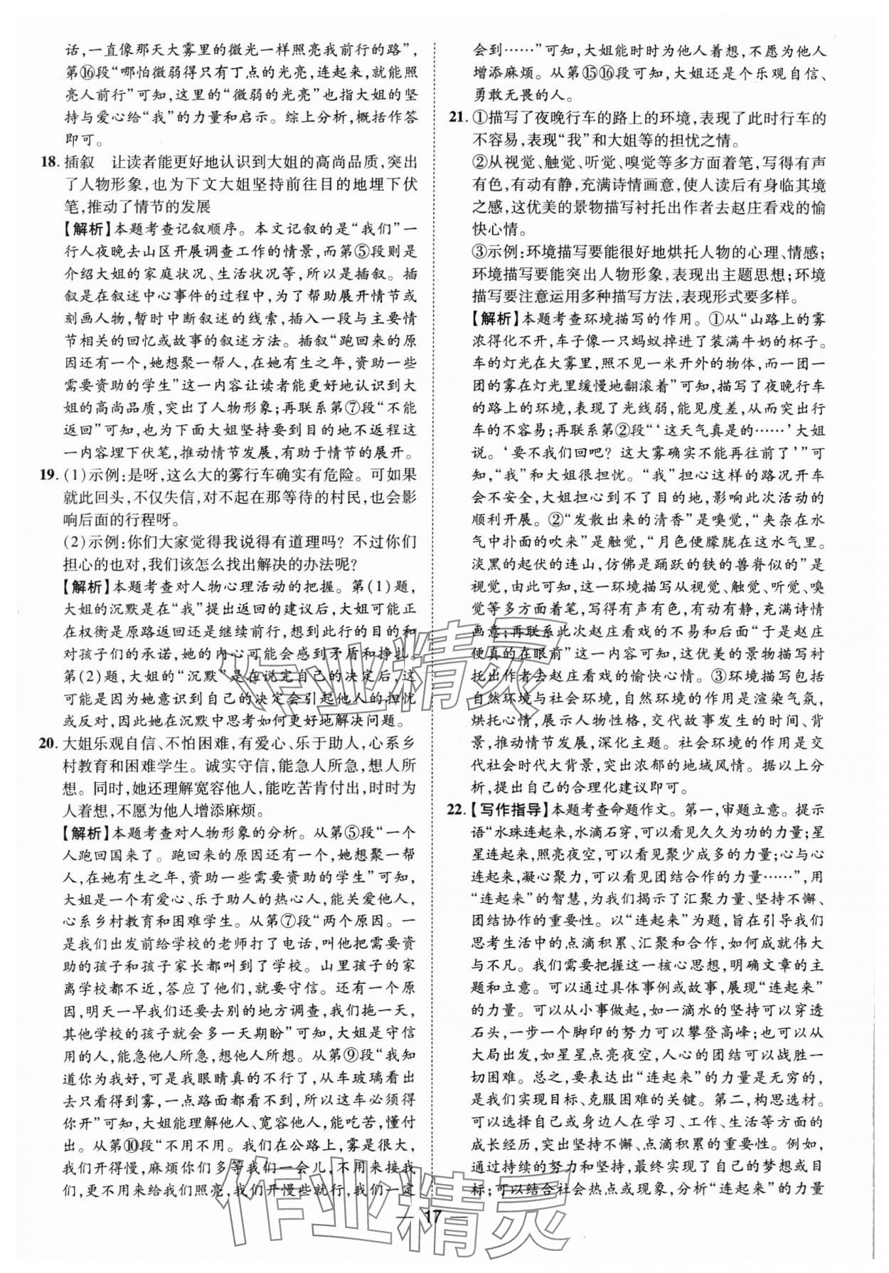 2025年鲁人泰斗中考必备中考试题汇编语文山东专版&nbsp;参考答案第17页