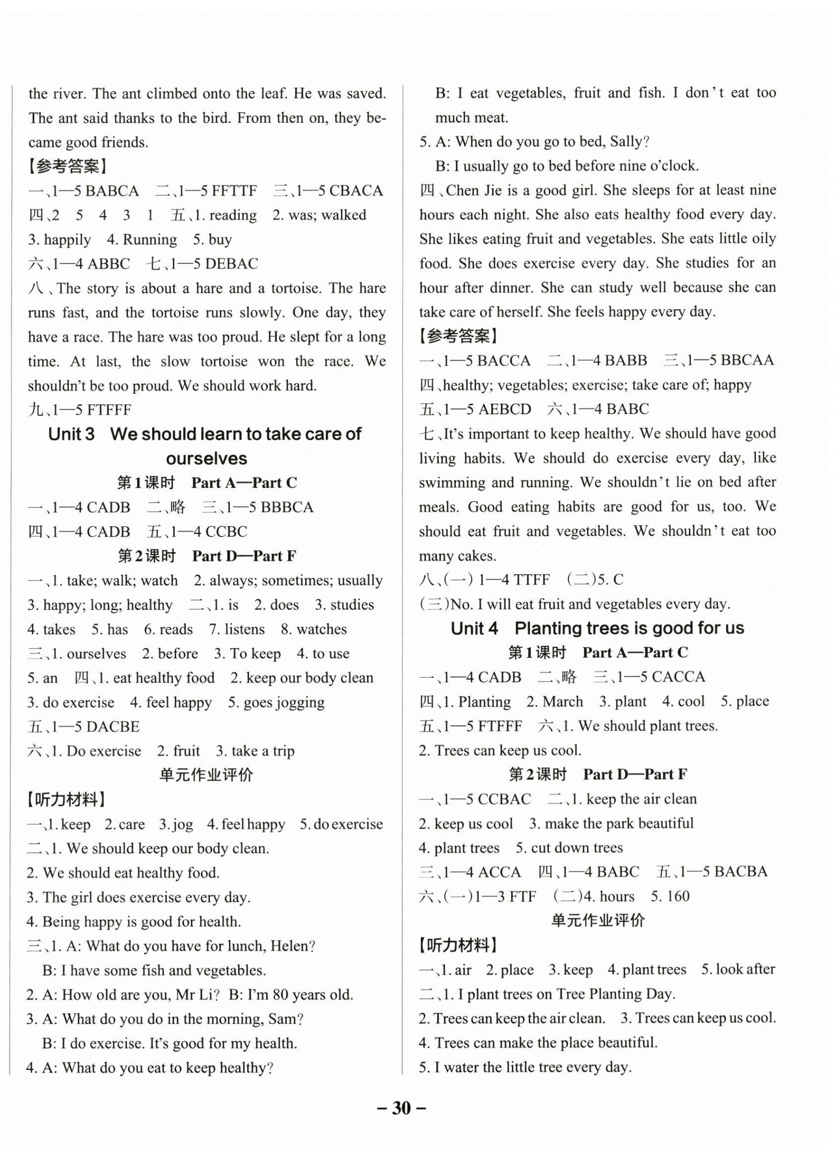 2025年綠卡小學作業本六年級英語下冊湘少版 參考答案第2頁