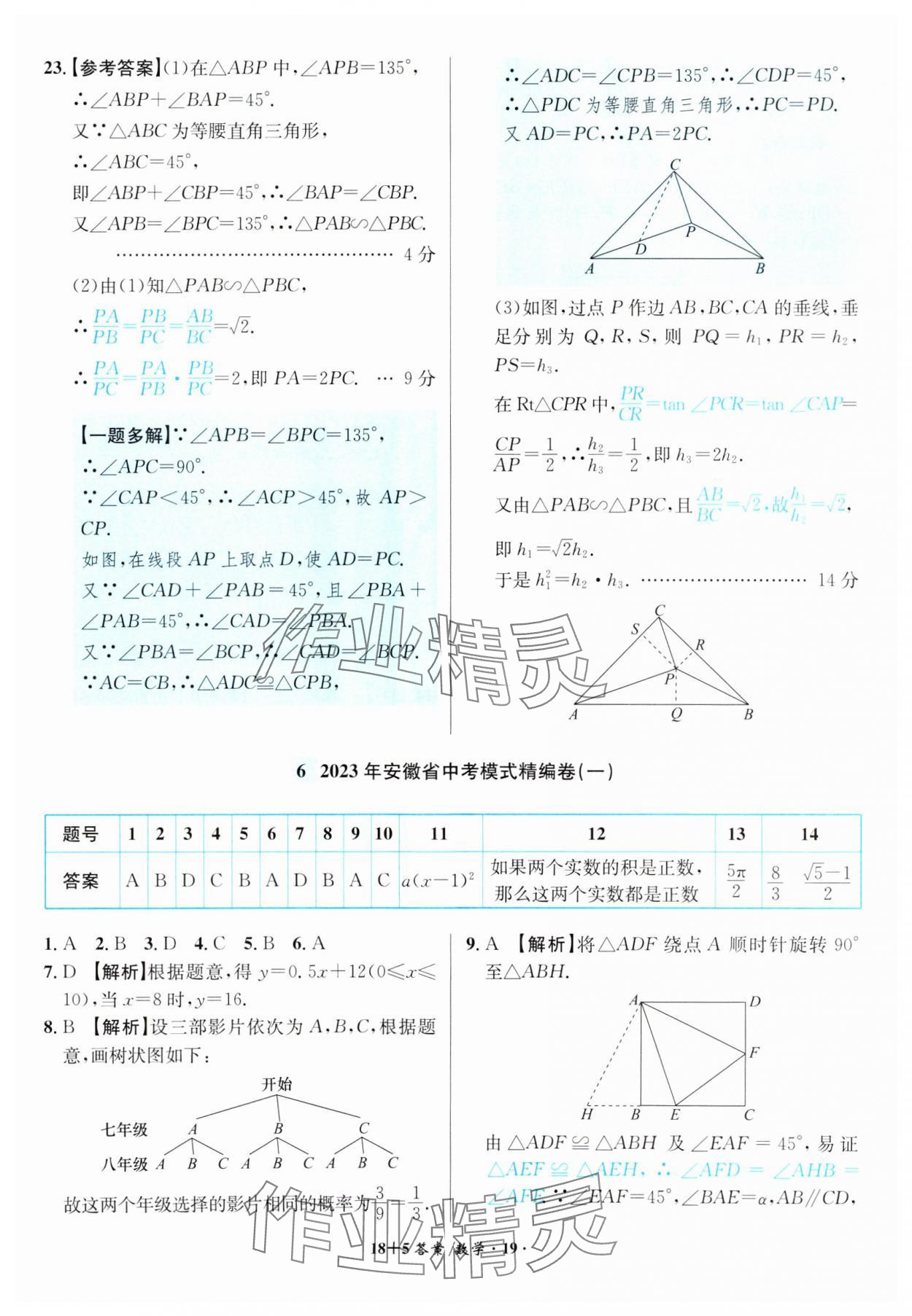 2024年木牍教育中考试题精编九年级数学人教版安徽专版 第19页