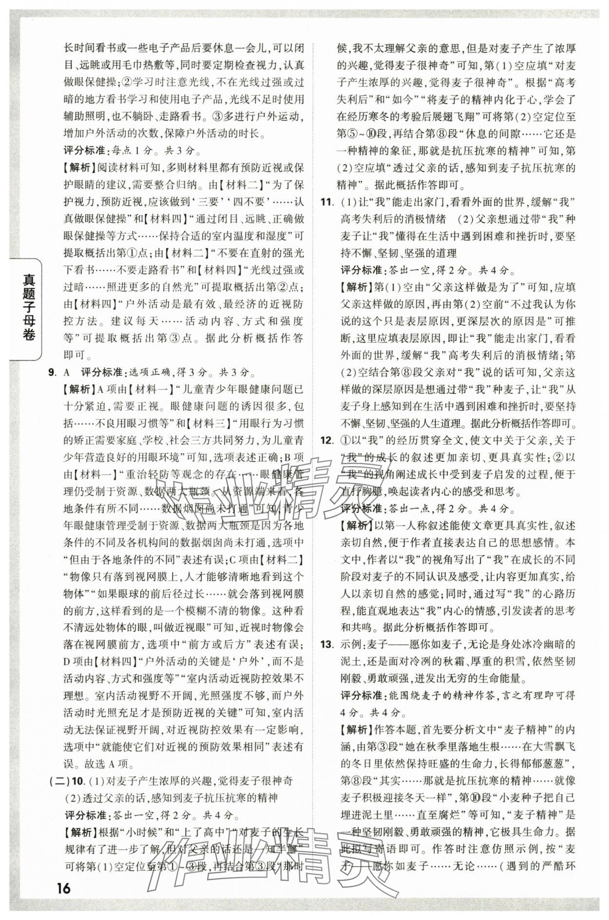 2024年万唯中考真题子母卷语文陕西专版&nbsp;第16页