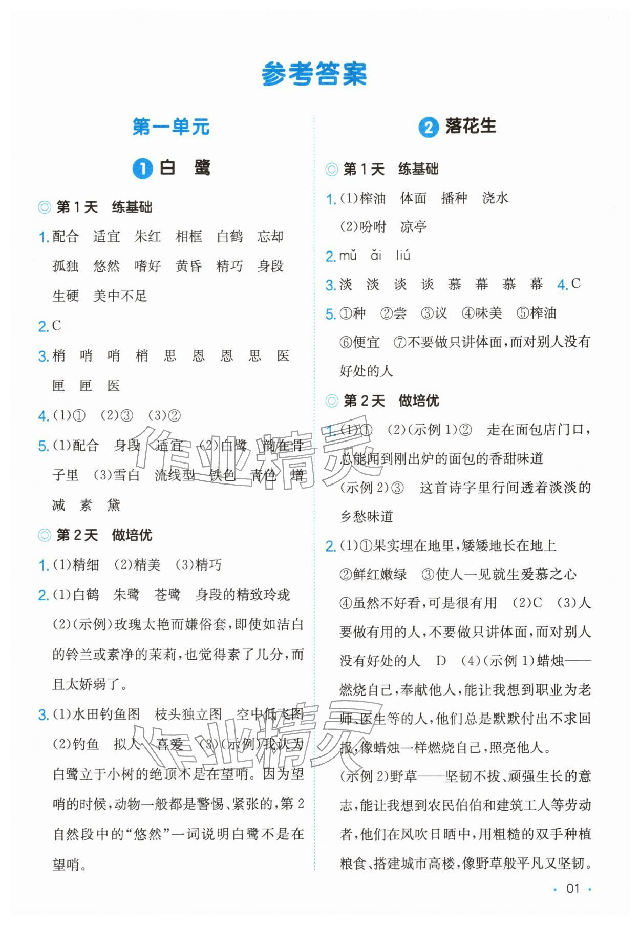 2025年一本课后小练习五年级语文上册人教版 第1页