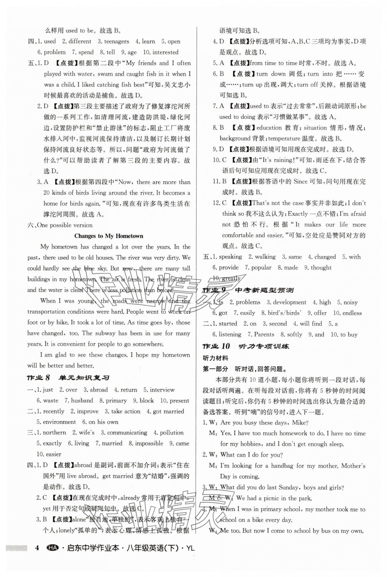 2025年啟東中學(xué)作業(yè)本八年級英語下冊譯林版淮安專版 第4頁